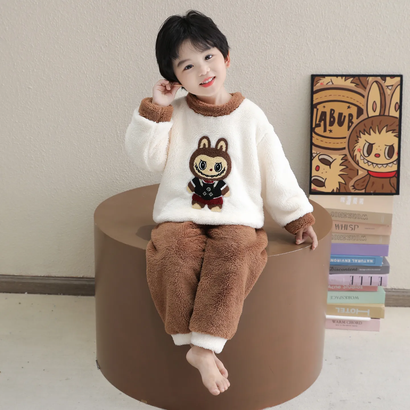 【90-140cm】大人気 ルーズ 着心地良い ふわふわ 男の子 ルームウェア