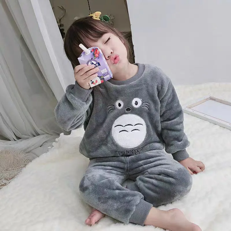 【80-150cm】大好評 可愛い カートゥーン ふわふわ あったか ルームウェア セット