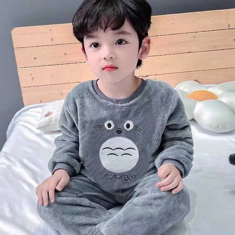 【80-150cm】大好評 可愛い カートゥーン ふわふわ あったか ルームウェア セット