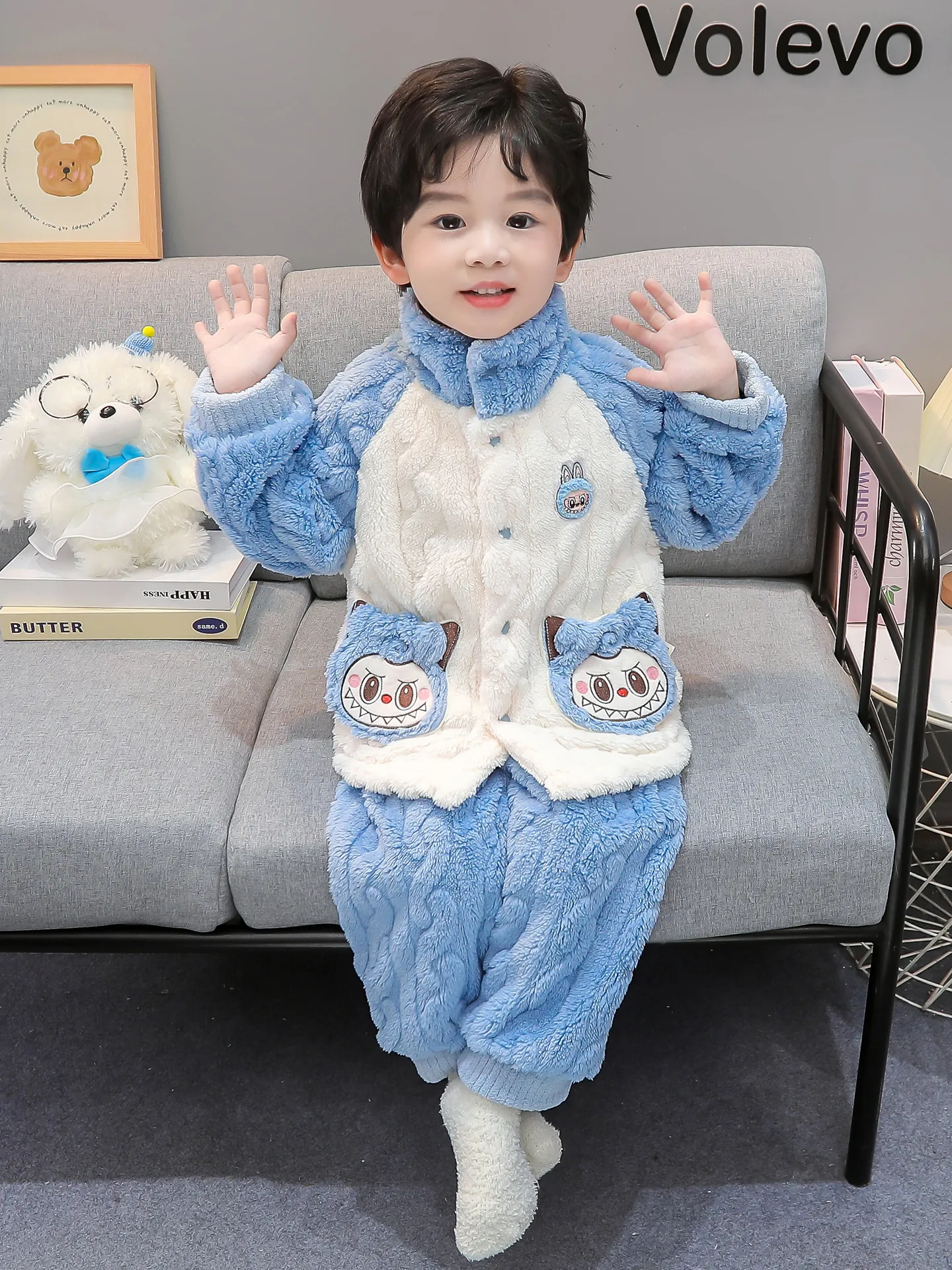 【90-140cm】通気性良い あったか 可愛い ふわふわ 厚め ルームウェア