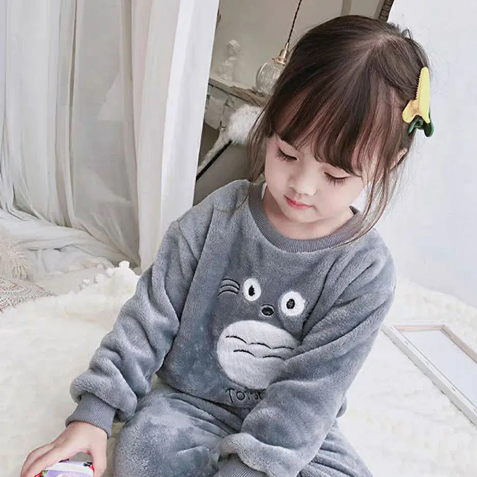 【80-150cm】大好評 可愛い カートゥーン ふわふわ あったか ルームウェア セット
