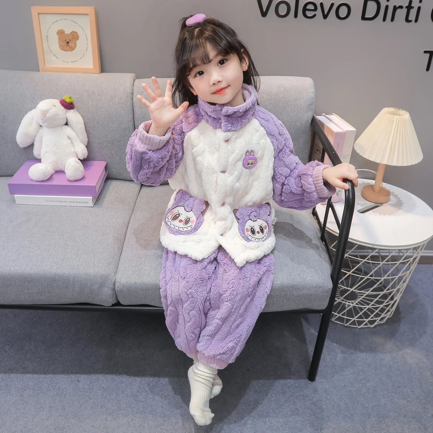 【90-140cm】通気性良い あったか 可愛い ふわふわ 厚め ルームウェア