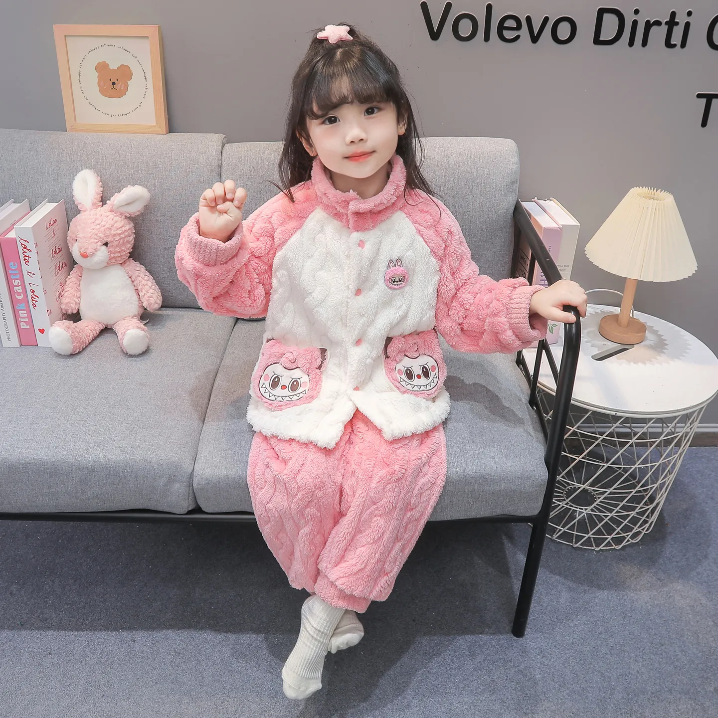 【90-140cm】通気性良い あったか 可愛い ふわふわ 厚め ルームウェア