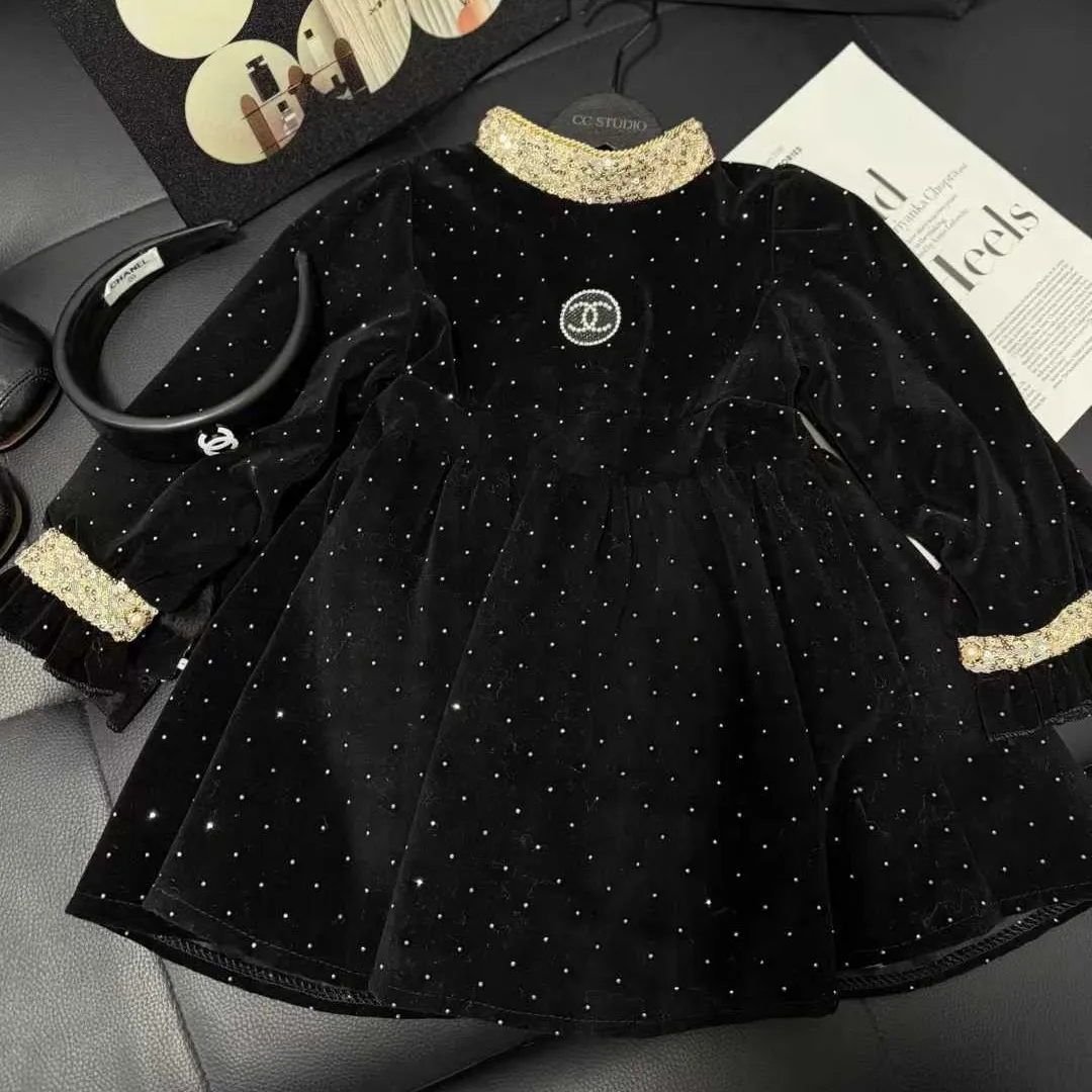 【100-150cm】おしゃれ度UP 上品かわいい きれいめ レース襟 ドット柄 女の子 長袖 ワンピース