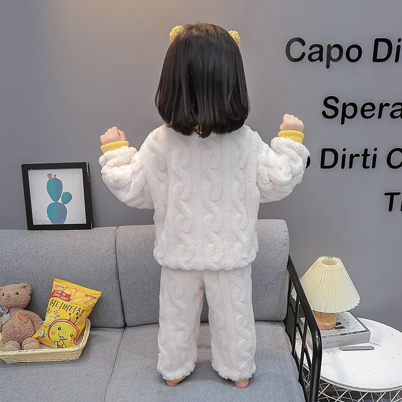 【90-140cm】もこもこ パジャマ 使いやすい ふわふわ 保温 ナイトウェア ルームウェア