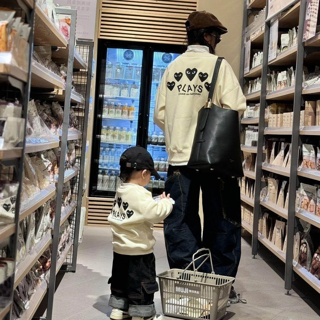 【90-160cm+親サイズ】毎日着たくなる 大活躍 プリント 合わせやすい 親子ペア トレーナー