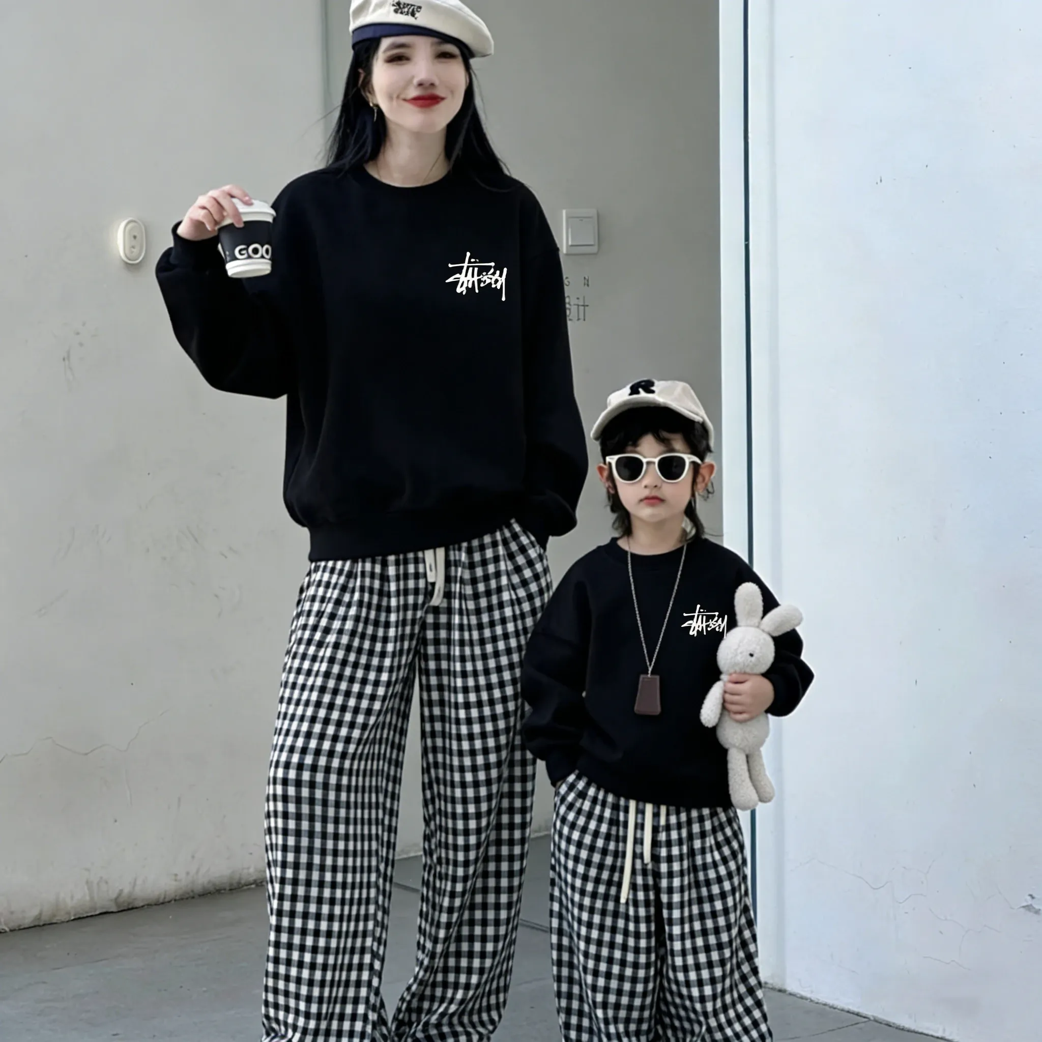 【90-160cm+親サイズ】デイリーにぴったり お気に入り カジュアル 定番 親子ペア トレーナー