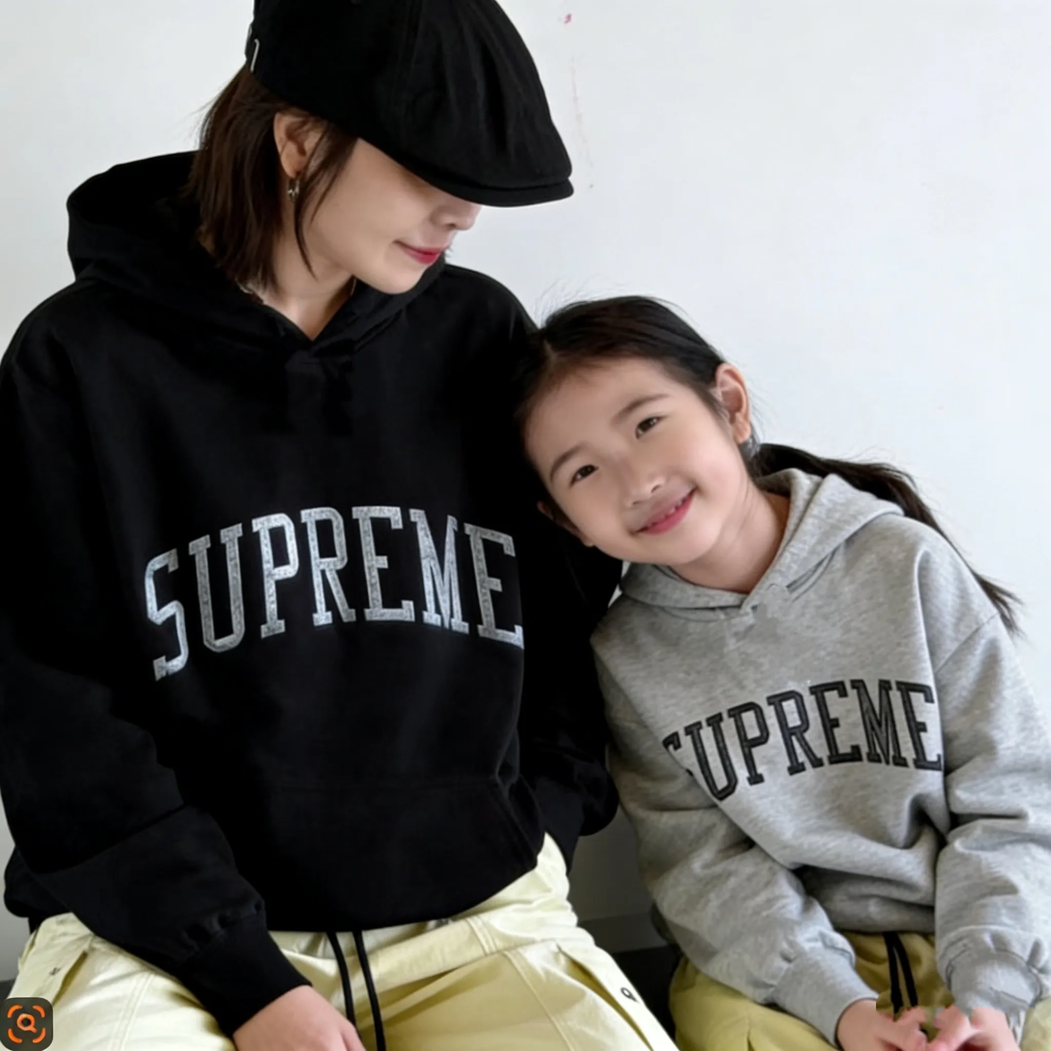 【90-160cm+親サイズ】デイリーにぴったり カジュアル アルファベット 親子ペア パーカー