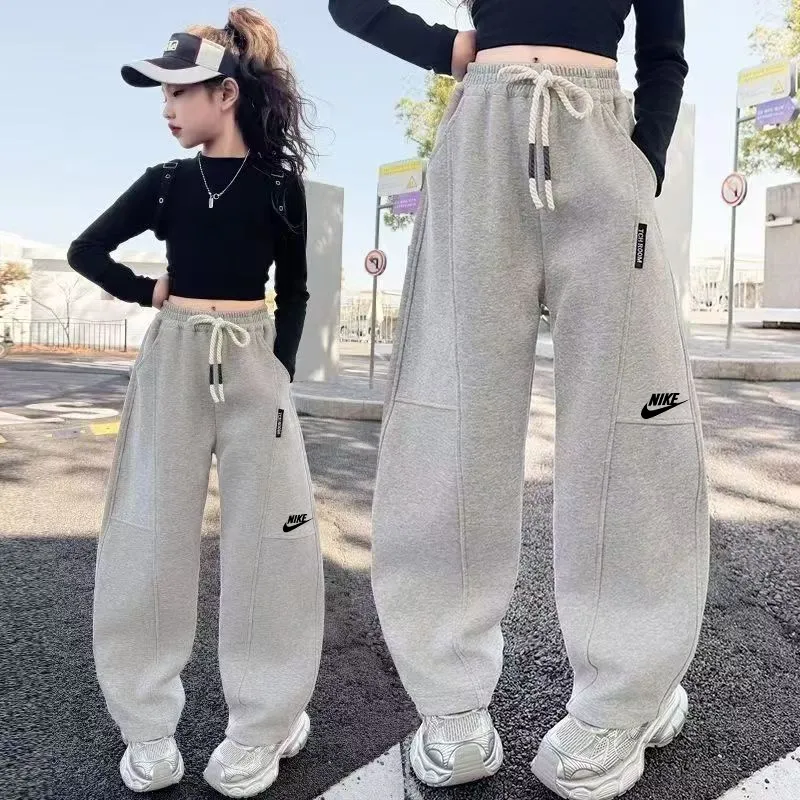 【120-170cm】売り切れ必至 大活躍 カジュアル 合わせやすい 女の子 裏起毛 パンツ