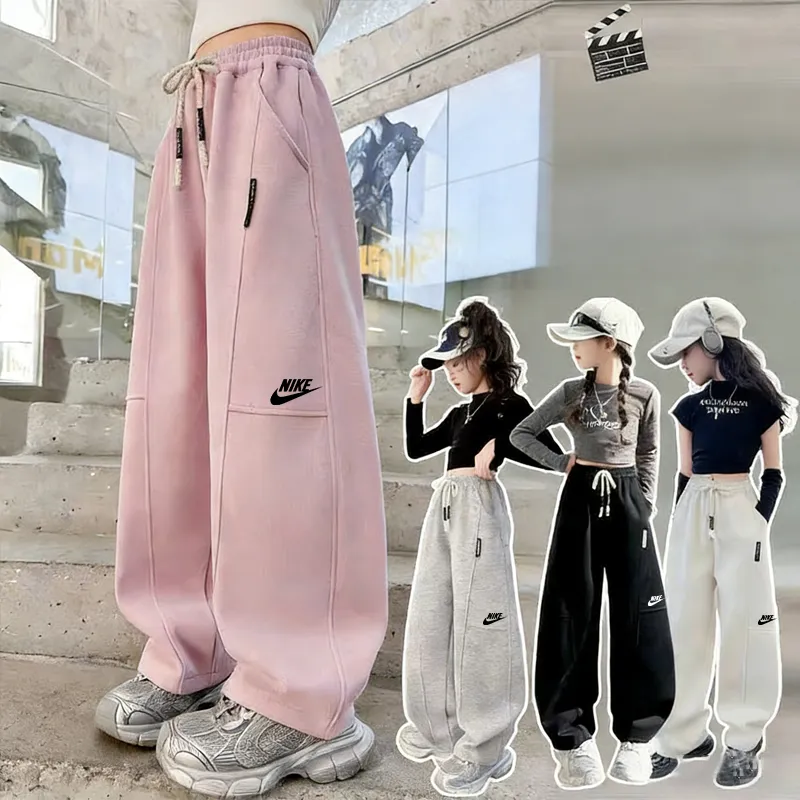 【120-170cm】売り切れ必至 大活躍 カジュアル 合わせやすい 女の子 裏起毛 パンツ