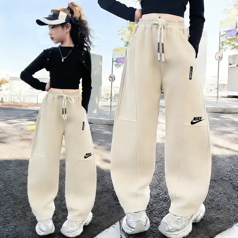 【120-170cm】売り切れ必至 大活躍 カジュアル 合わせやすい 女の子 裏起毛 パンツ