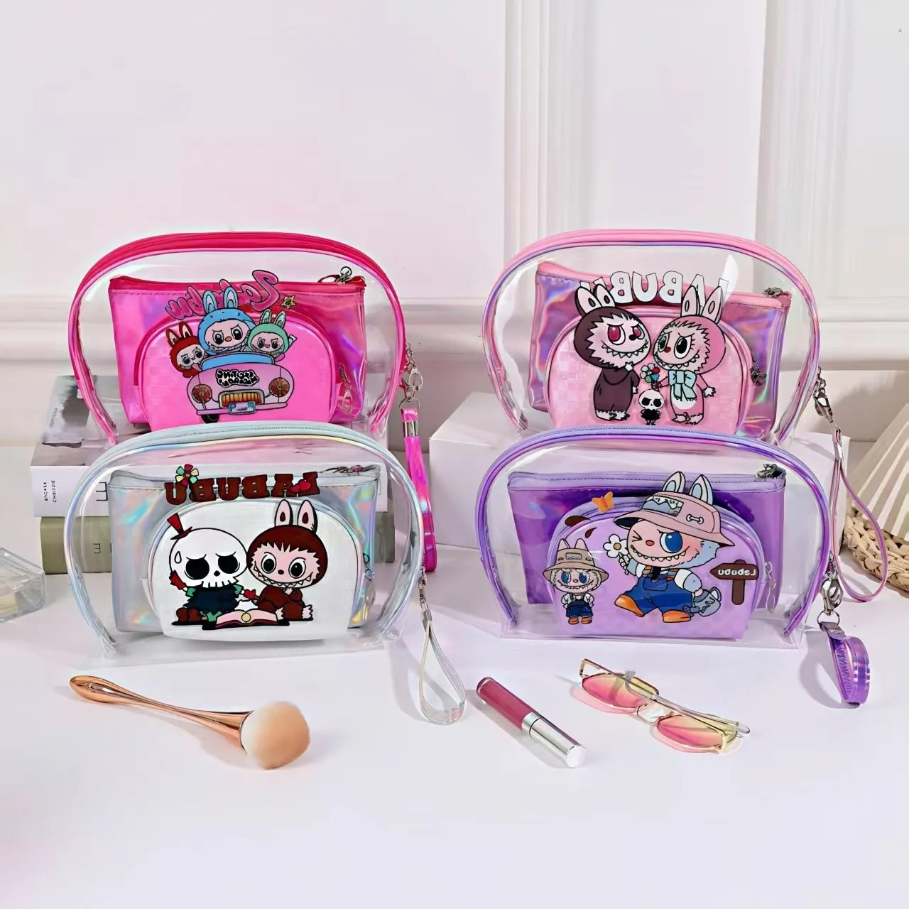 普段使い トレンド感 大容量 軽量 収納力抜群 防水素材 メイクポーチ