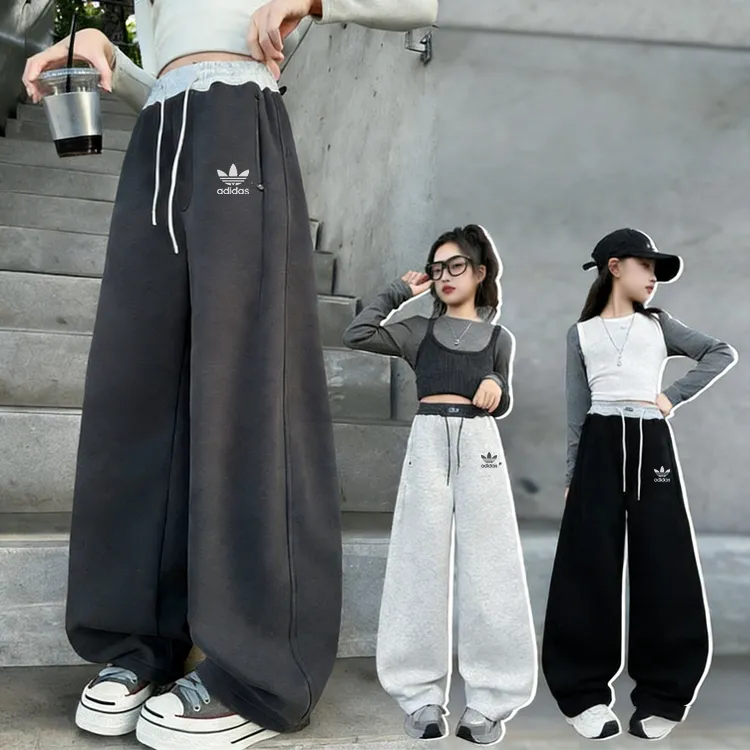 【120-170cm】好感度100％  新作登場 おしゃれ カジュアル 女の子 裏起毛 パンツ