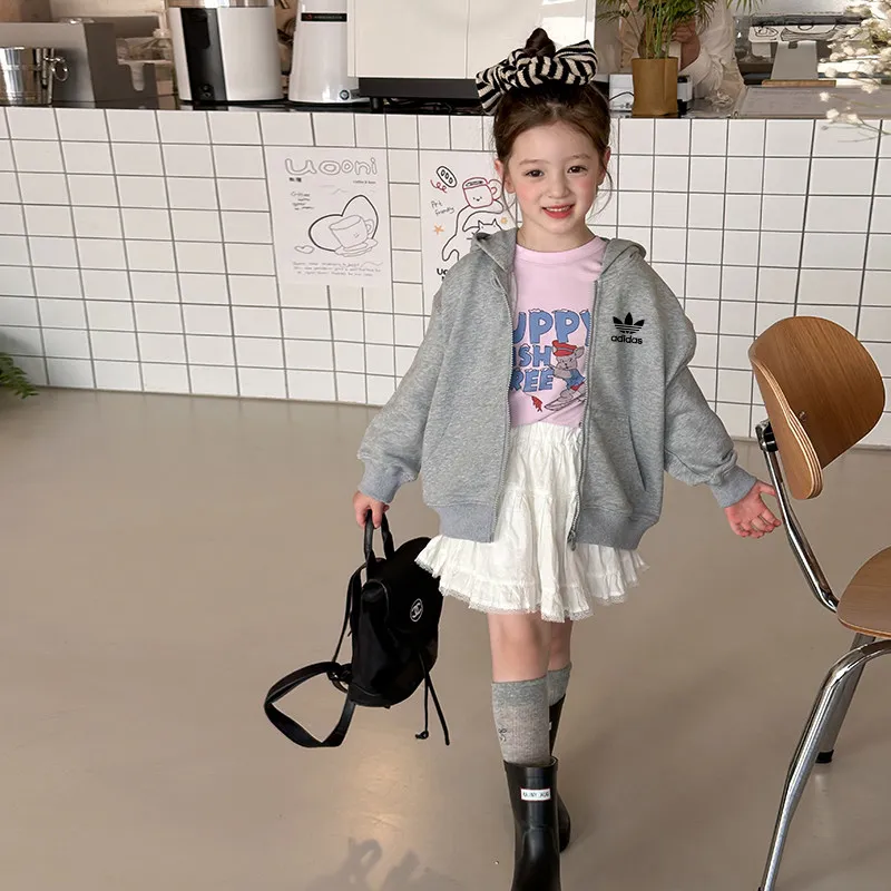 【90-160cm】おしゃれ感アップ 子どもらしさ満載 気質いい カジュアル 三色選べる 女の子 ジップパーカー