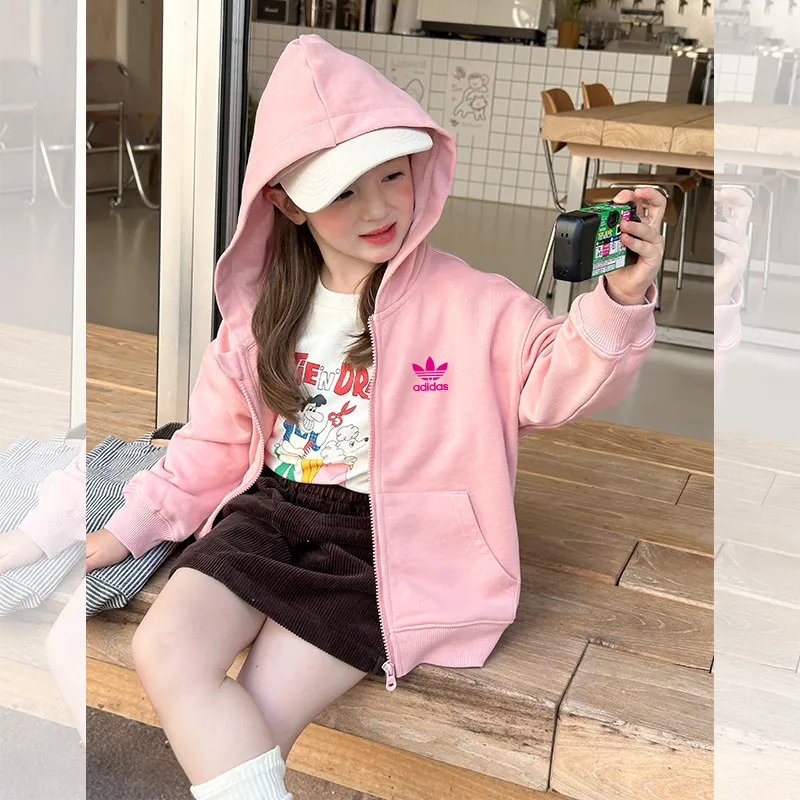 【90-160cm】おしゃれ感アップ 子どもらしさ満載 気質いい カジュアル 三色選べる 女の子 ジップパーカー