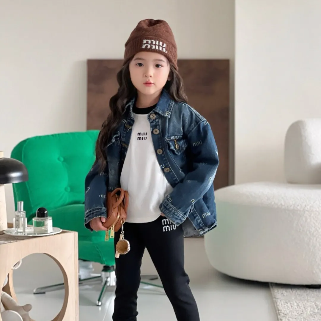 【100-165cm】季節感たっぷり 子どもウケ抜群 主役トップス カジュアル デニム素材 アウター