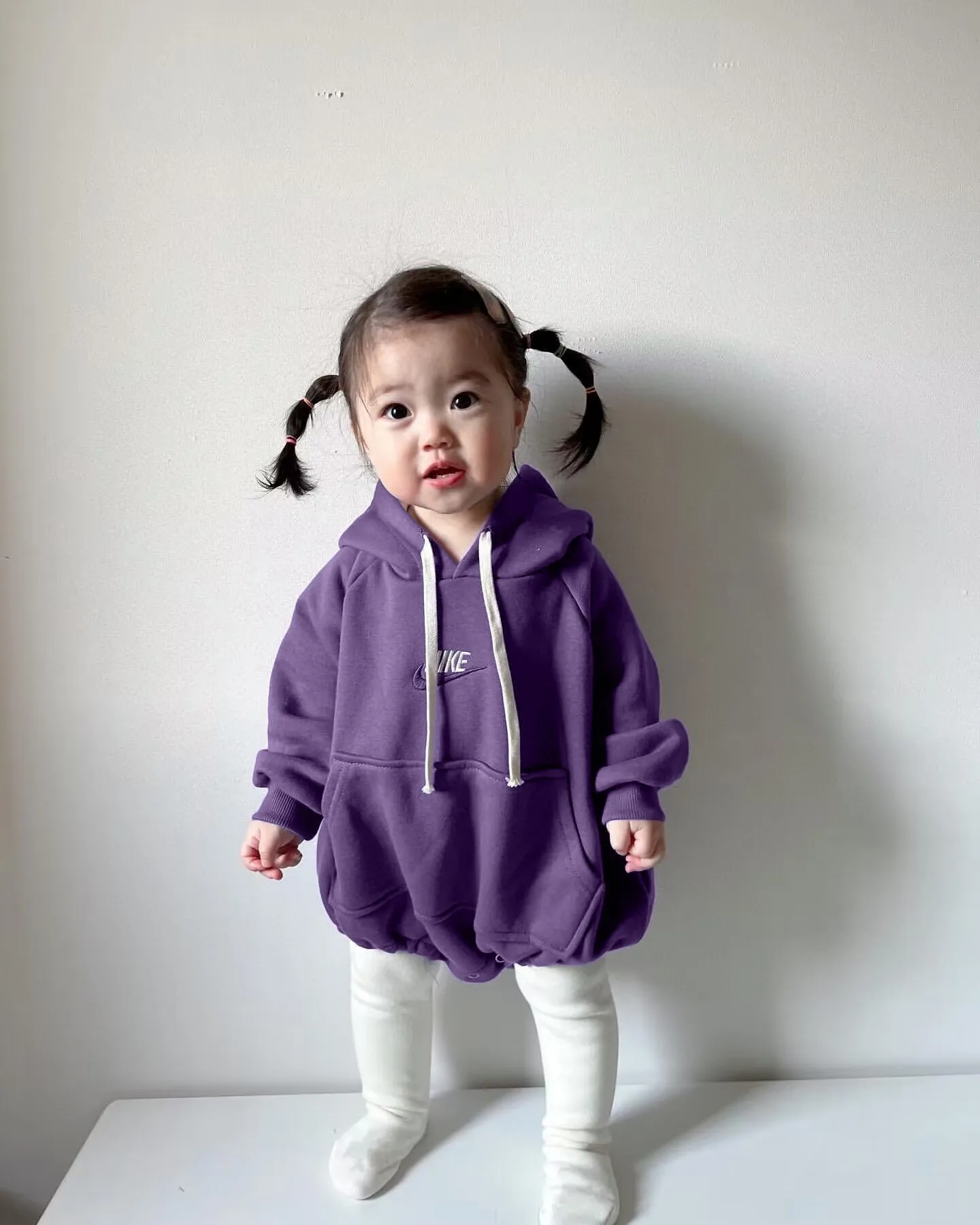 【66-90cm】高品質 履き心地いい やわらかな素材 4色選べる フード付き カジュアル ベビー ロンパース