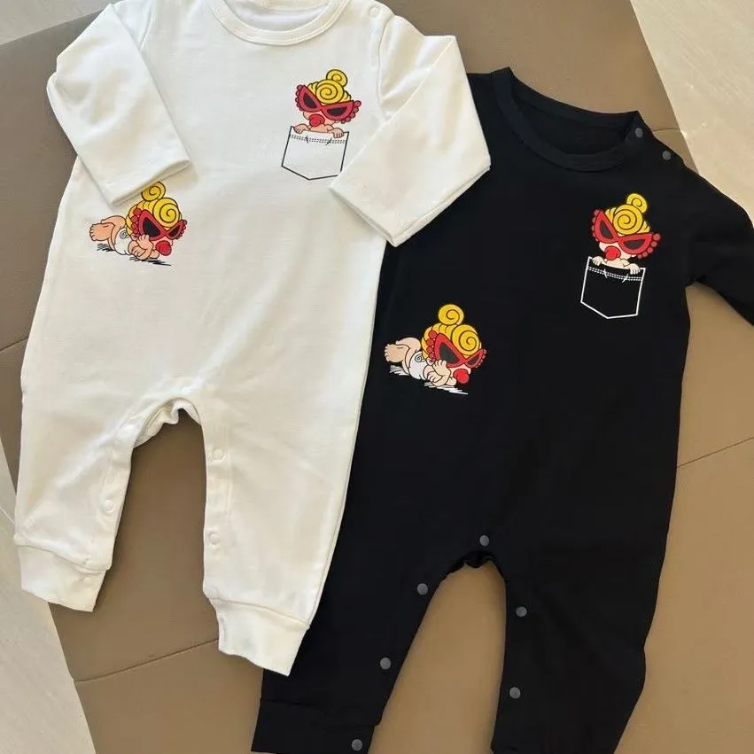 【66-90cm】おしゃれキッズ必見 カートゥーン 可愛い やわらか素材 ベビー ロンパース