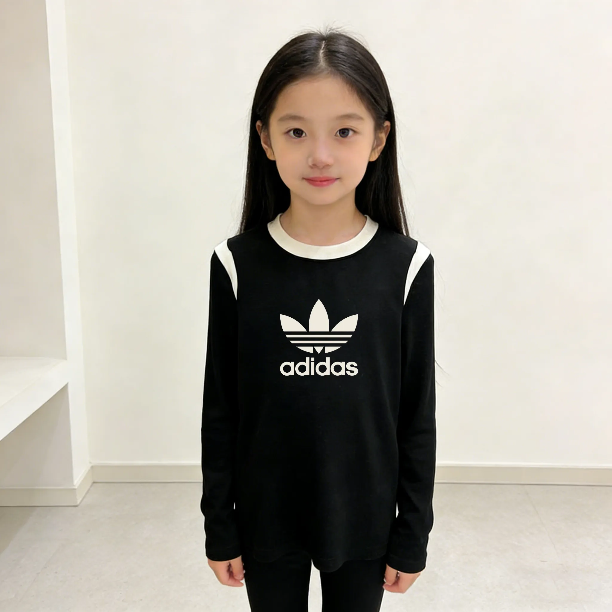 【120-170cm】絶対欲しい おしゃれ見え ふんわりやわらか 配色 女の子 トップス