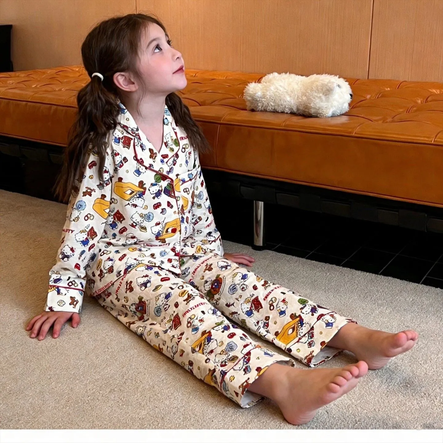 【100-160cm】子どもらしさ満載 今季大注目 肌触りいい カジュアル 柔らかい素材 女の子 セットアップ パジャマ　