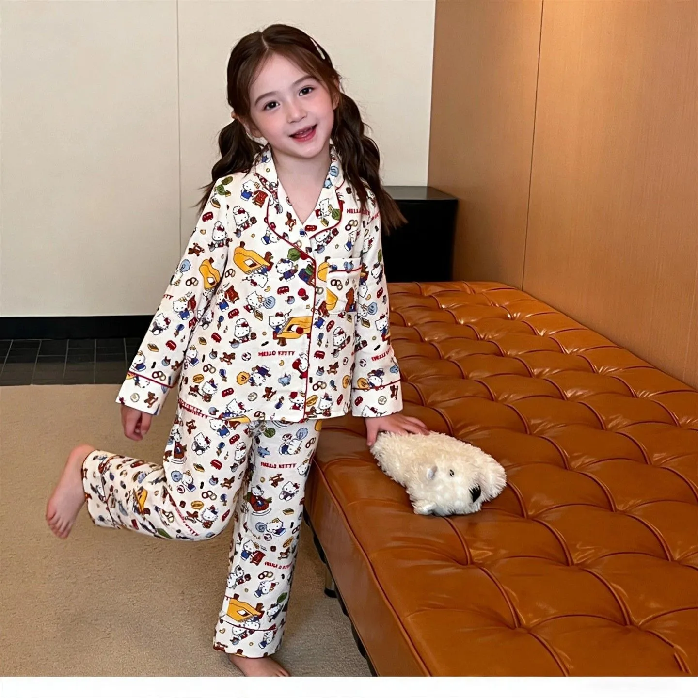 【100-160cm】子どもらしさ満載 今季大注目 肌触りいい カジュアル 柔らかい素材 女の子 セットアップ パジャマ　