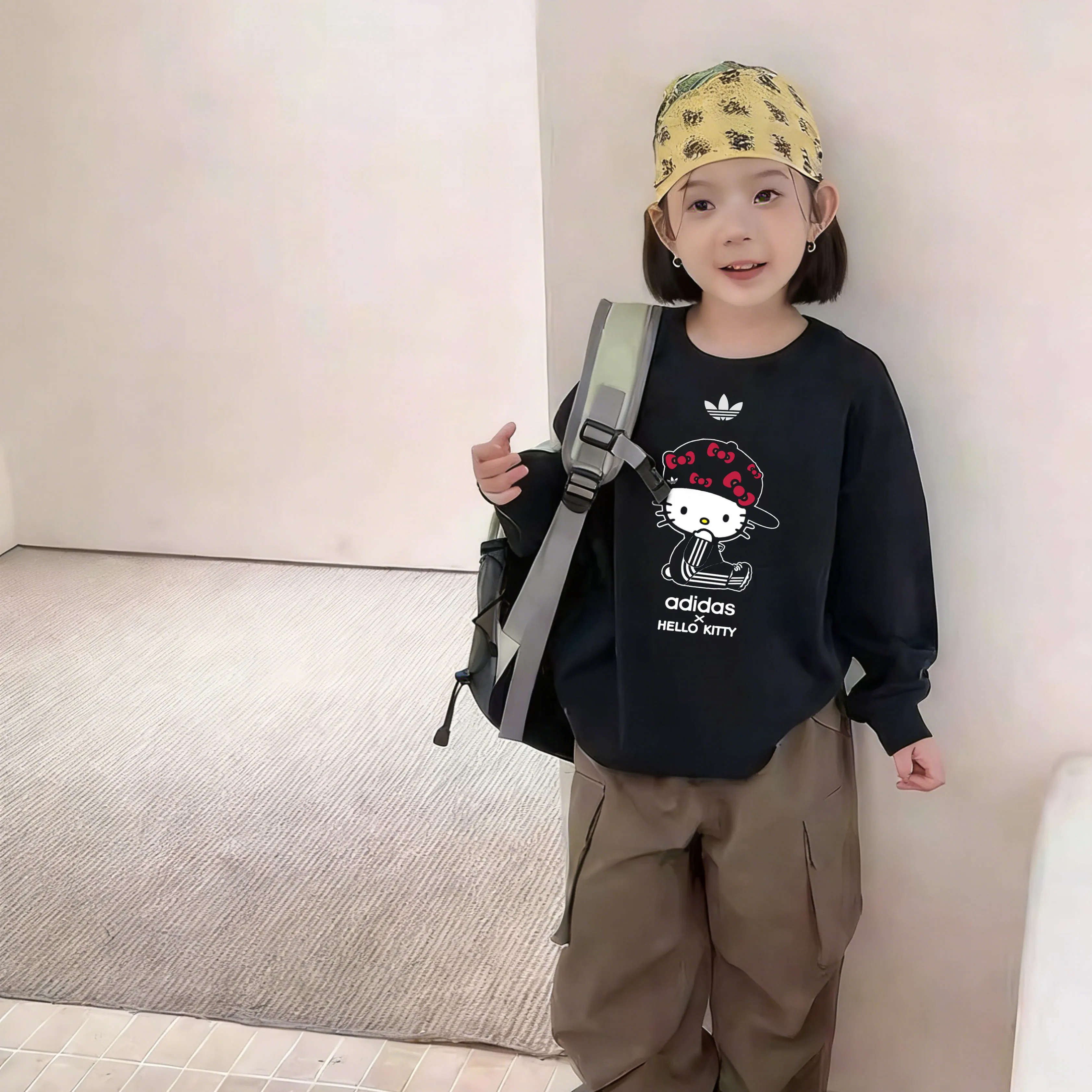 【90-160cm】存在感のある 韓国風スタイル 可愛さ満点 カジュアル 合わせやすい 女の子  長袖 Tシャツ