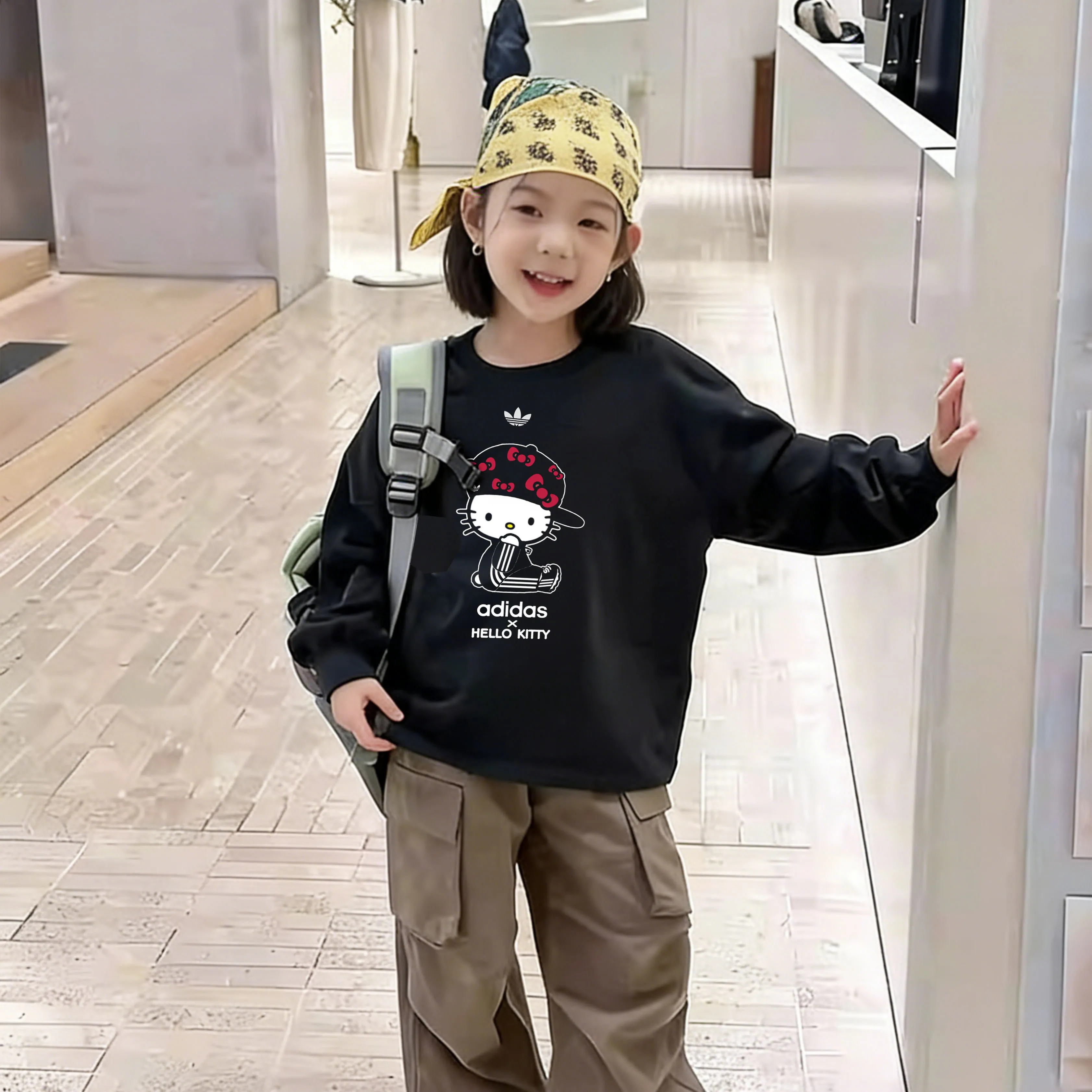 【90-160cm】存在感のある 韓国風スタイル 可愛さ満点 カジュアル 合わせやすい 女の子  長袖 Tシャツ