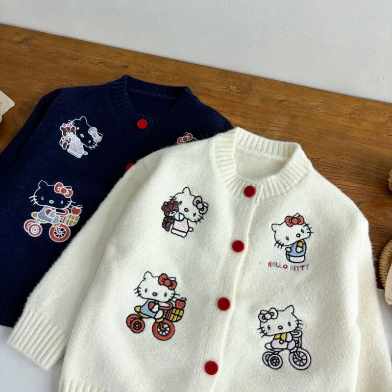 【100-150cm】楽しく着られる 優しい印象 今季大注目 カジュアル 二色選べる ニット素材 アウター