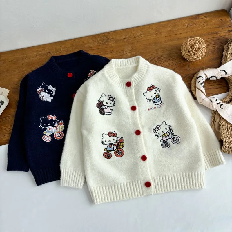 【100-150cm】楽しく着られる 優しい印象 今季大注目 カジュアル 二色選べる ニット素材 アウター