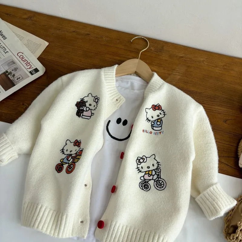 【100-150cm】楽しく着られる 優しい印象 今季大注目 カジュアル 二色選べる ニット素材 アウター