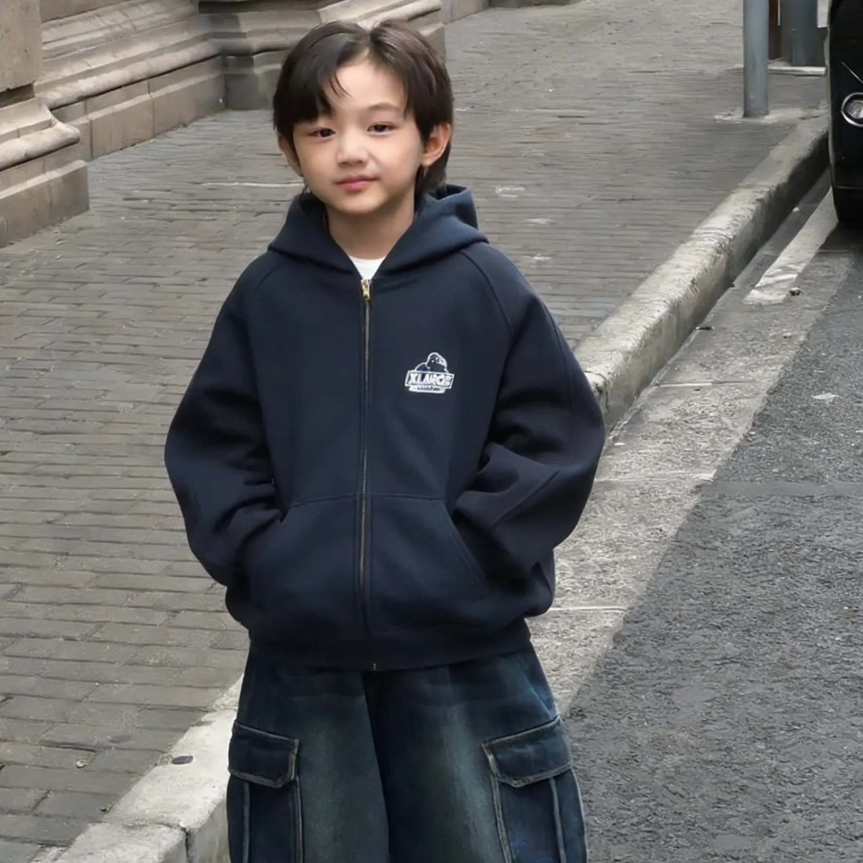 【110-170cm】楽しく着られる おしゃれ見え 可愛く決まる カジュアル 合わせやすい 男の子 ジップパーカー