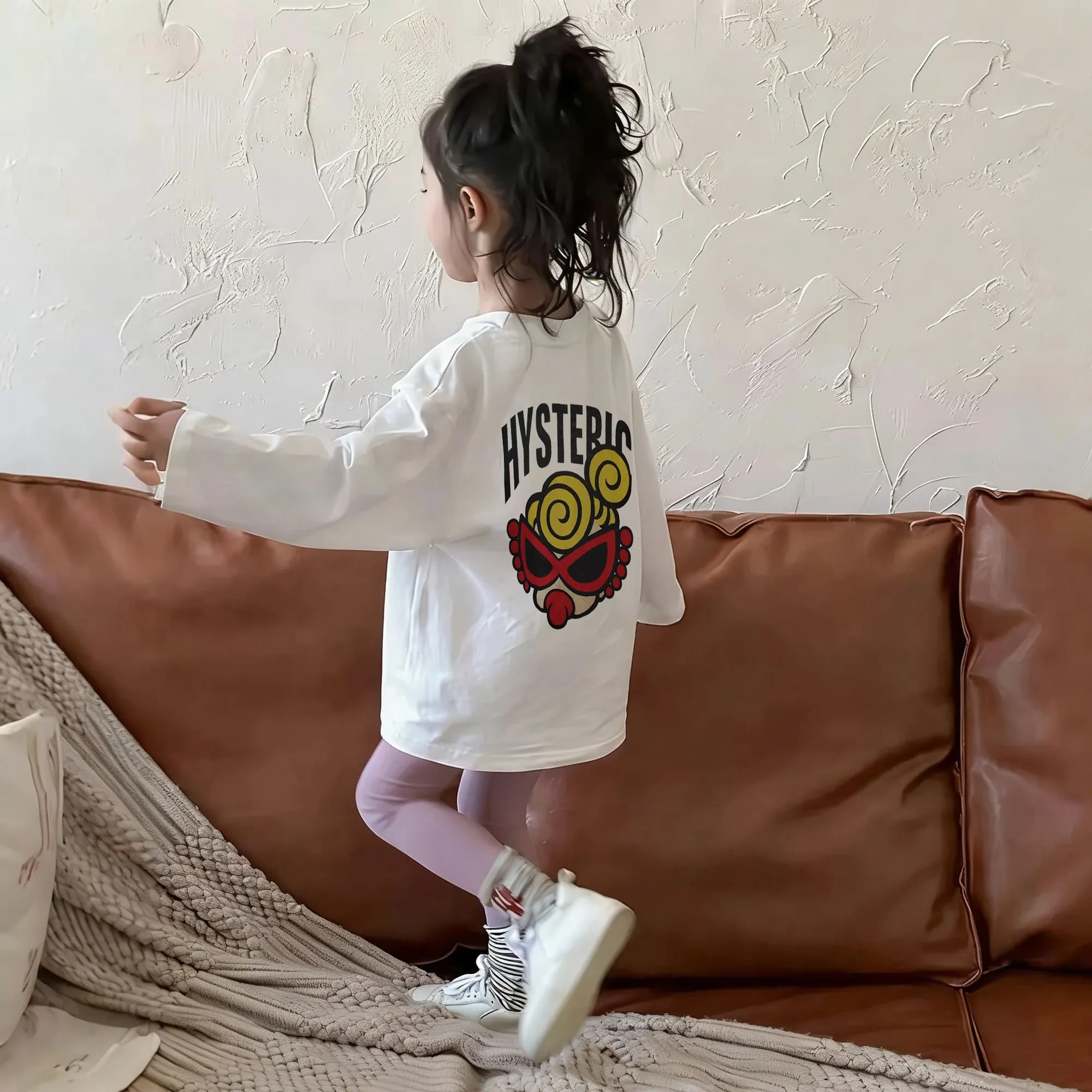 【90-160cm】優しい印象 可愛く決まる コーデ主役 カジュアル 合わせやすい 女の子 長袖 Tシャツ