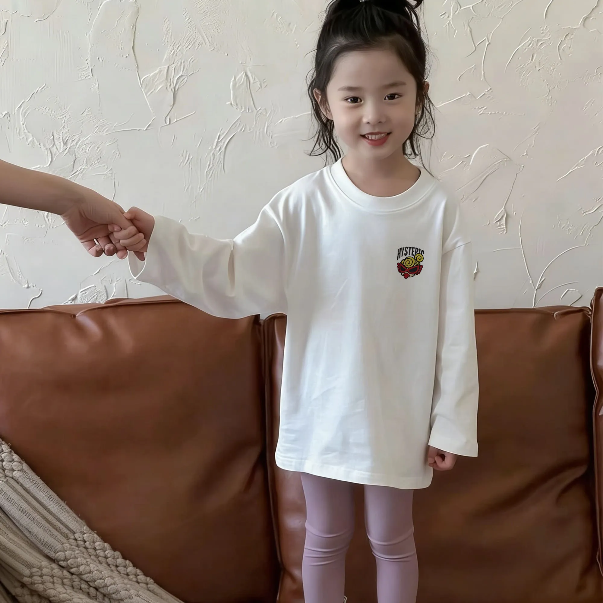 【90-160cm】優しい印象 可愛く決まる コーデ主役 カジュアル 合わせやすい 女の子 長袖 Tシャツ