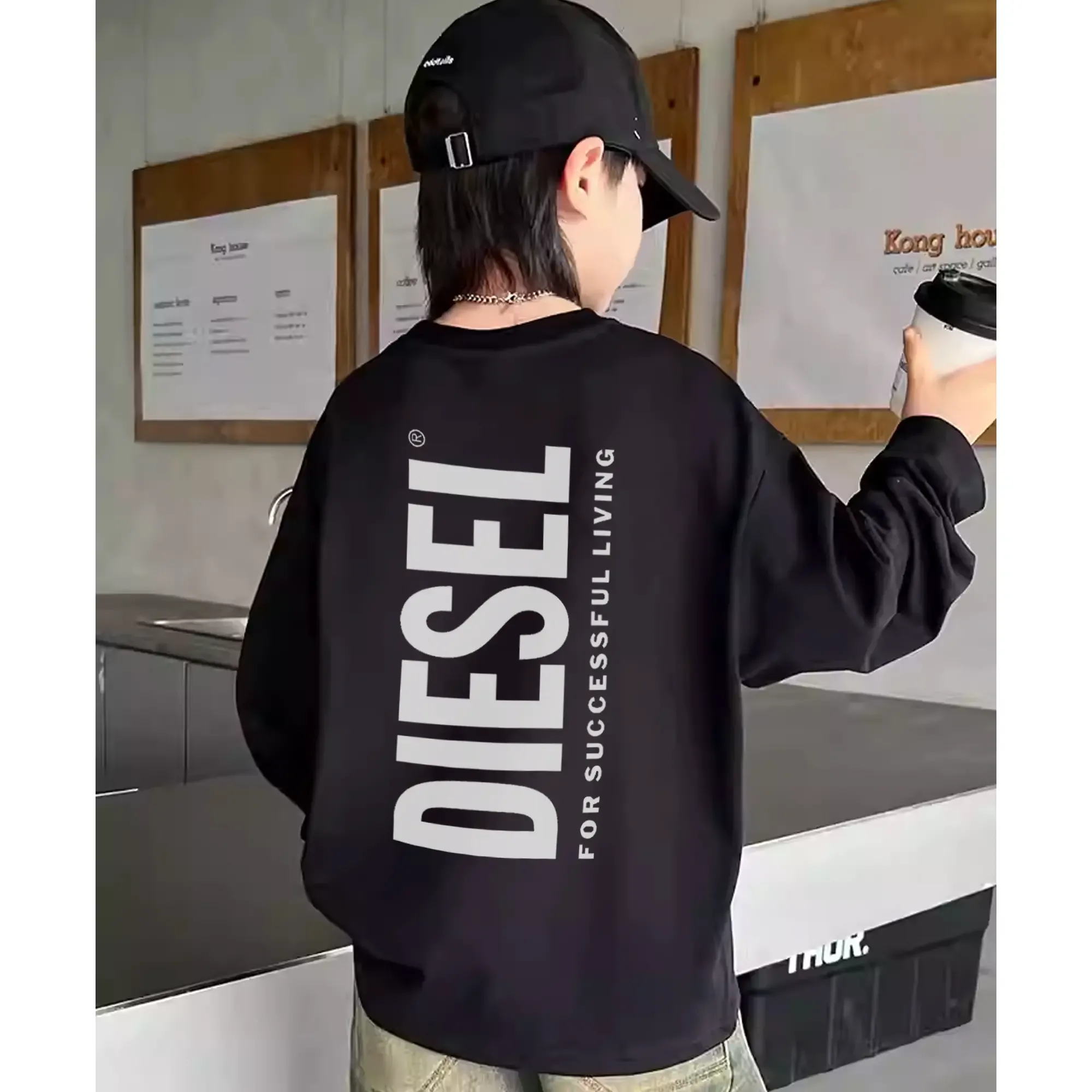 【90-160cm】動きやすいデザイン にこにこキッズ 着回し力抜群 カジュアル 合わせやすい 男の子 長袖 Tシャツ