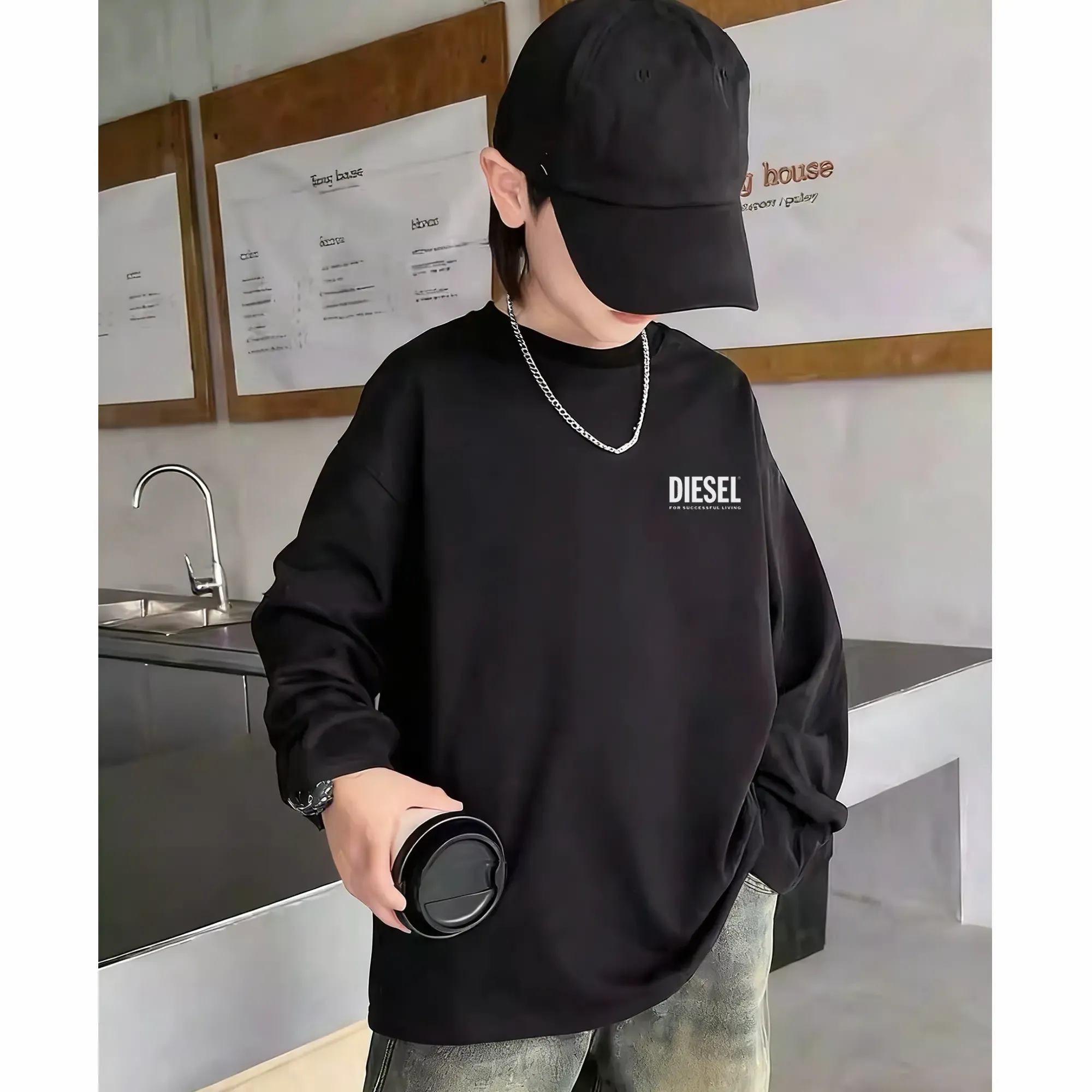 【90-160cm】動きやすいデザイン にこにこキッズ 着回し力抜群 カジュアル 合わせやすい 男の子 長袖 Tシャツ