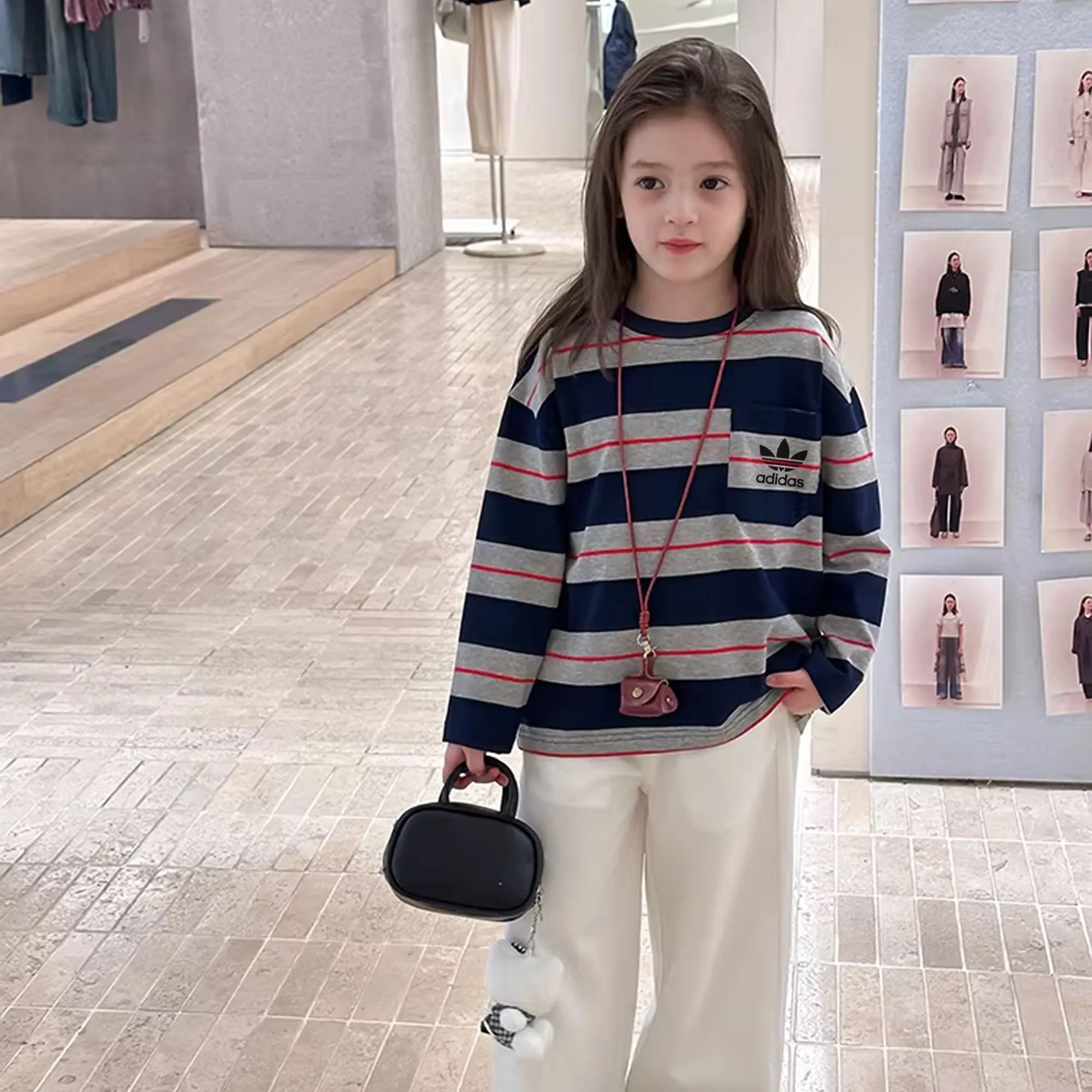 【80-150cm】ママたちに大好評 お気に入り おしゃれ カジュアル 女の子 長袖 Tシャツ