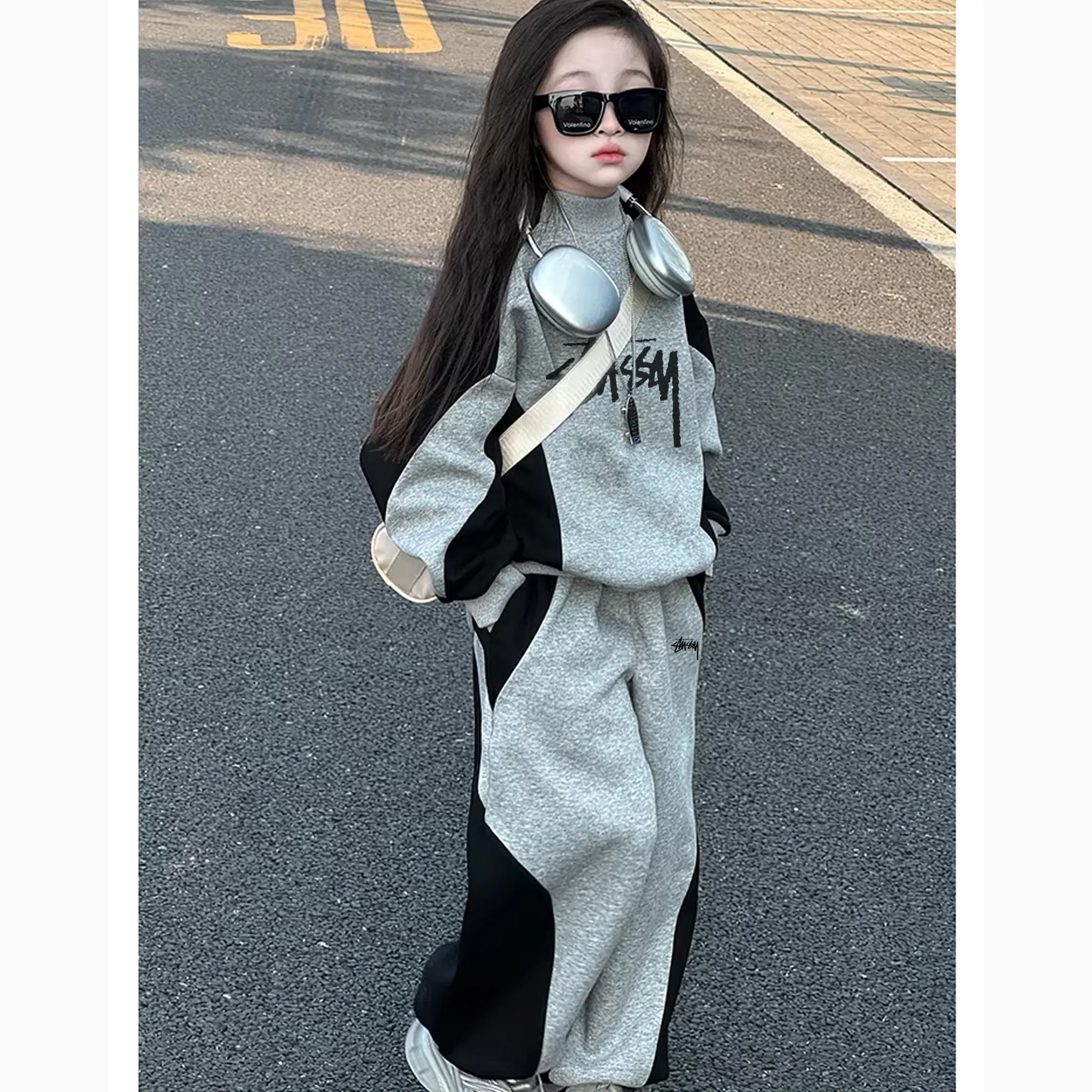 【110-170cm】モード感アップ 絶対欲しい 好感度UP おしゃれ カジュアル 女の子 セットアップ