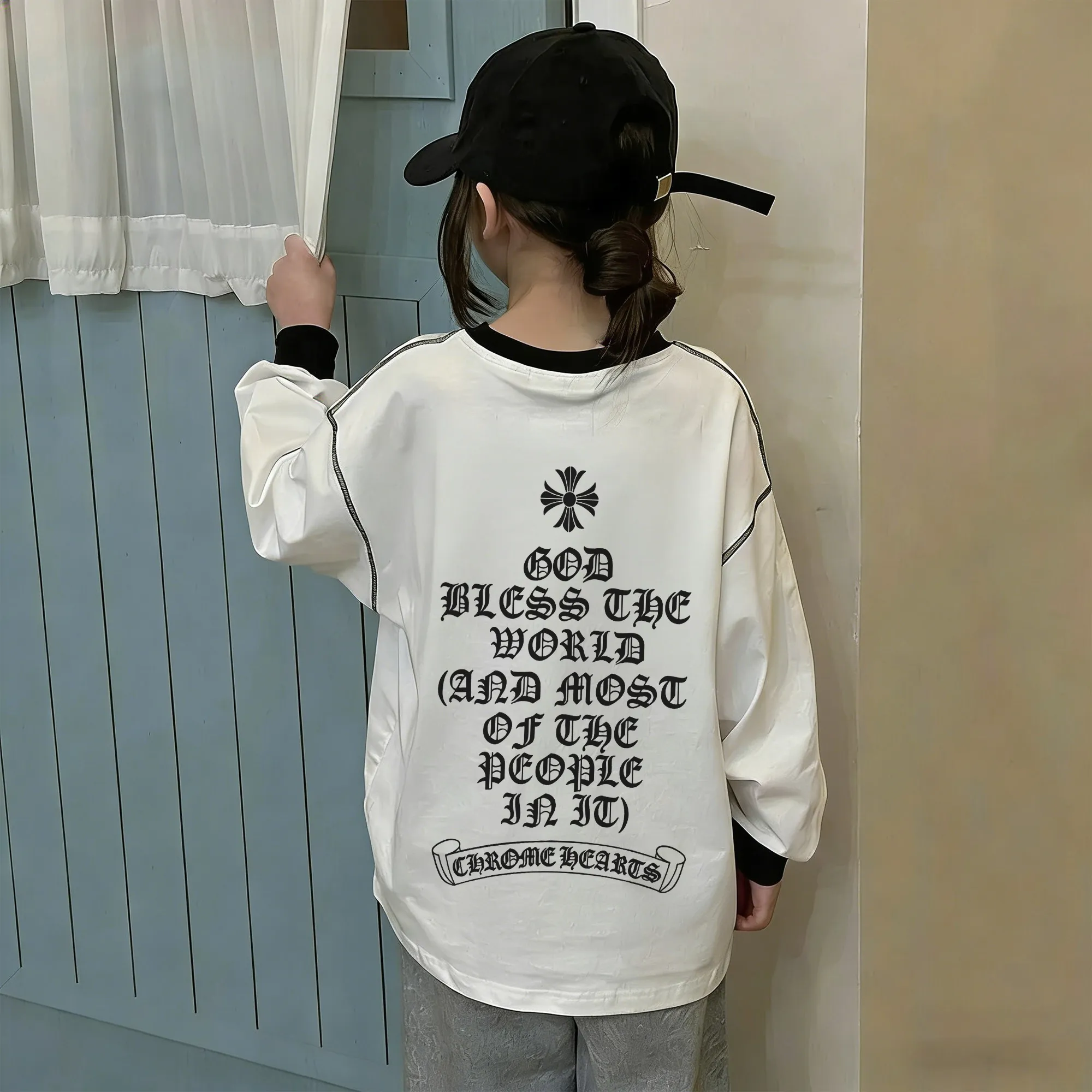 【110-170cm】存在感アップ トレンド感たっぷり おしゃれ カジュアル 女の子 長袖 Ｔシャツ