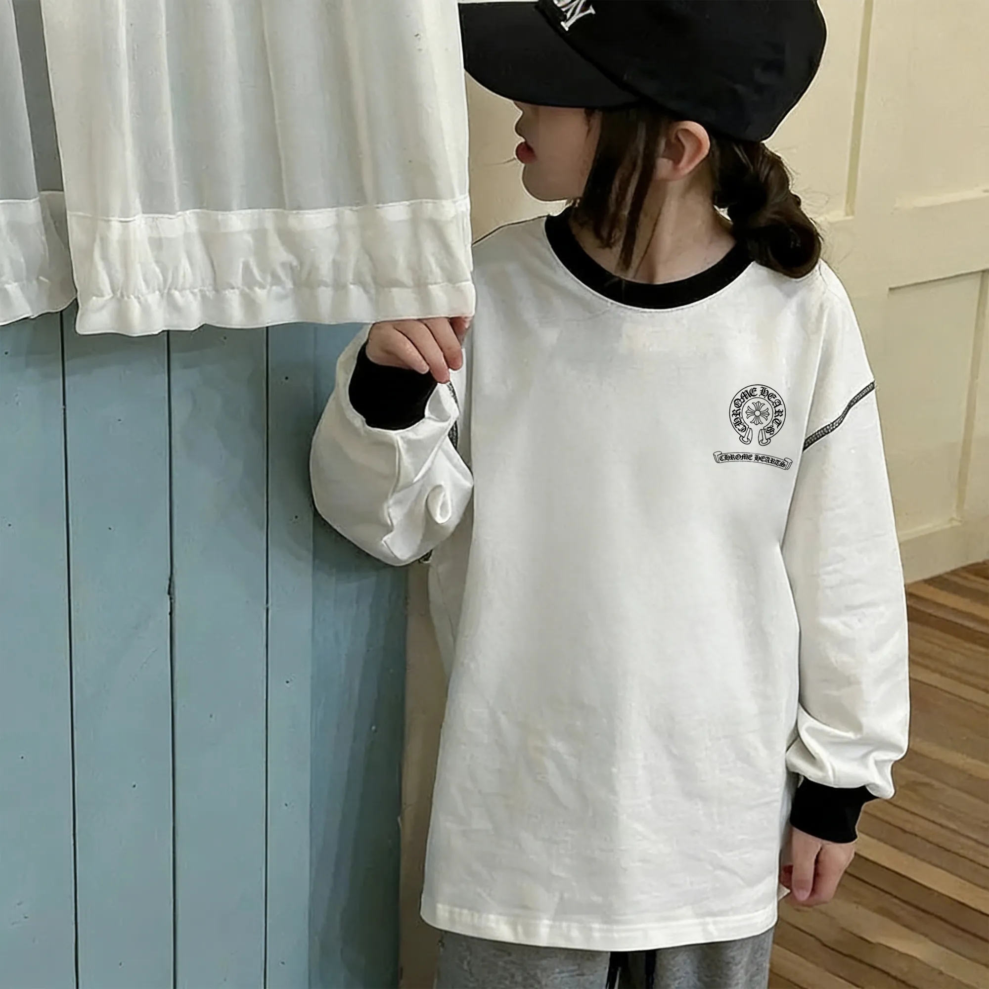 【110-170cm】存在感アップ トレンド感たっぷり おしゃれ カジュアル 女の子 長袖 Ｔシャツ