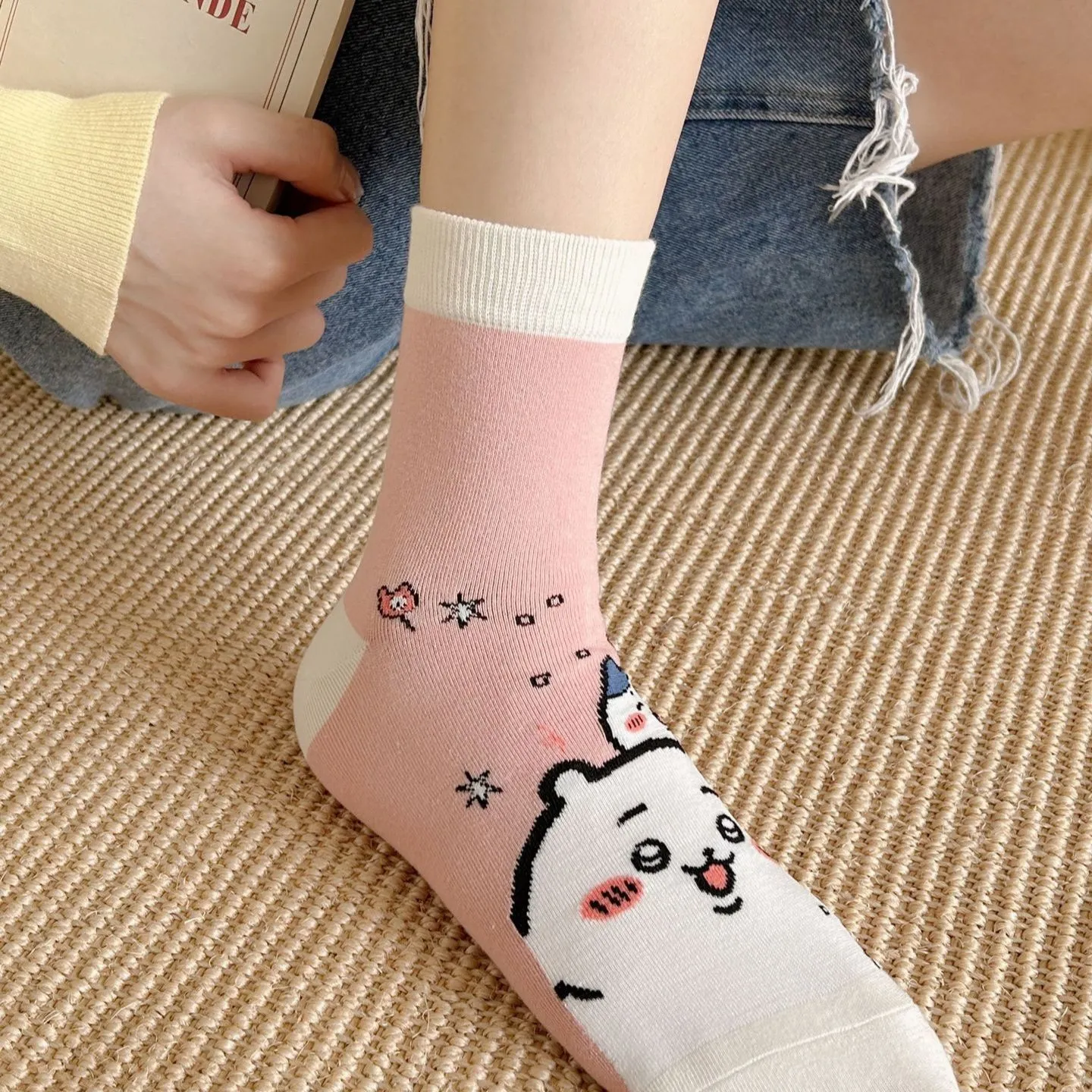 柔らかコットン素材 やさしい履き心地 明るいイラスト 今季大注目 ソックス