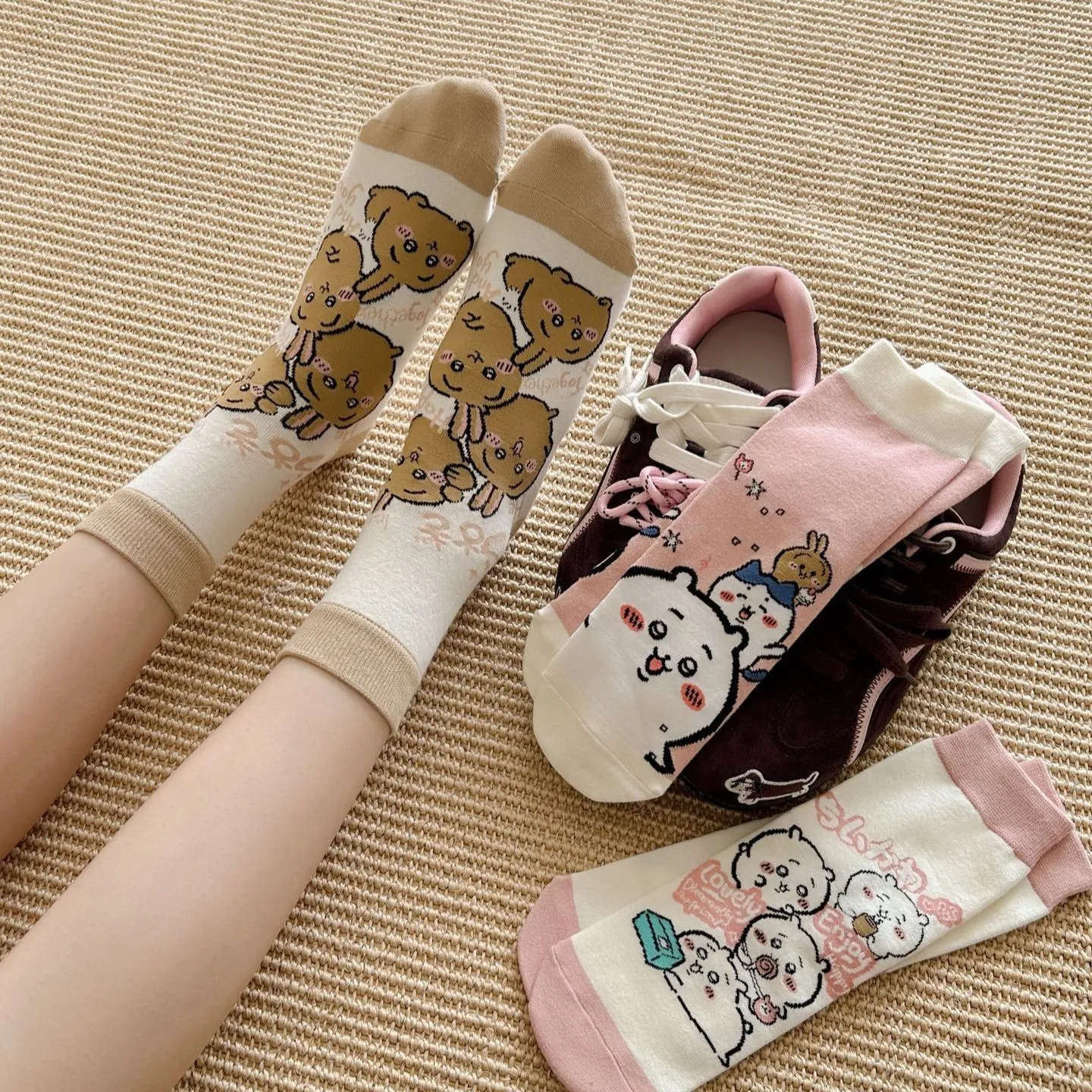 柔らかコットン素材 やさしい履き心地 明るいイラスト 今季大注目 ソックス