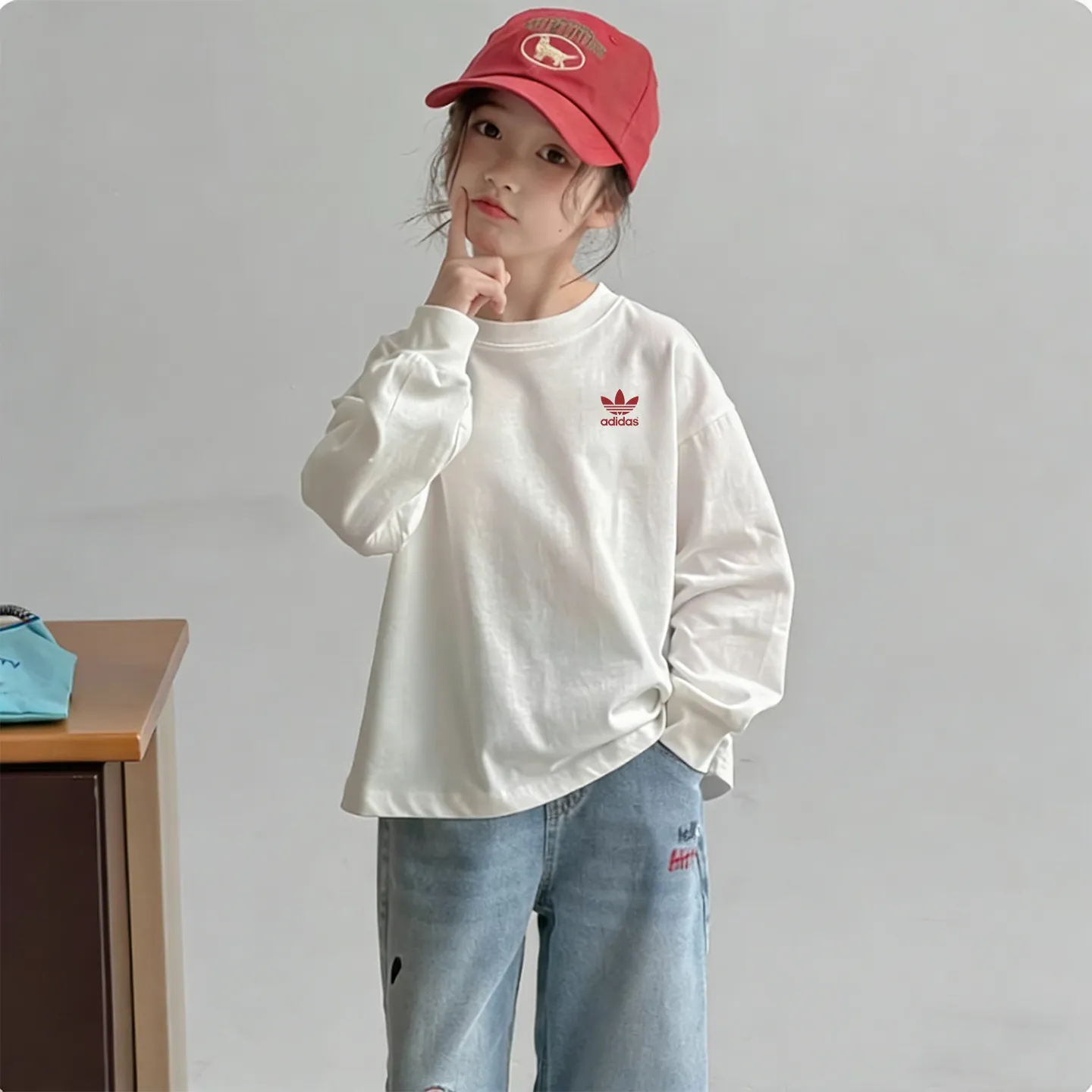 【90-160cm】SNS映えコーデに 好感度UP カジュアル 合わせやすい 女の子 長袖 Tシャツ