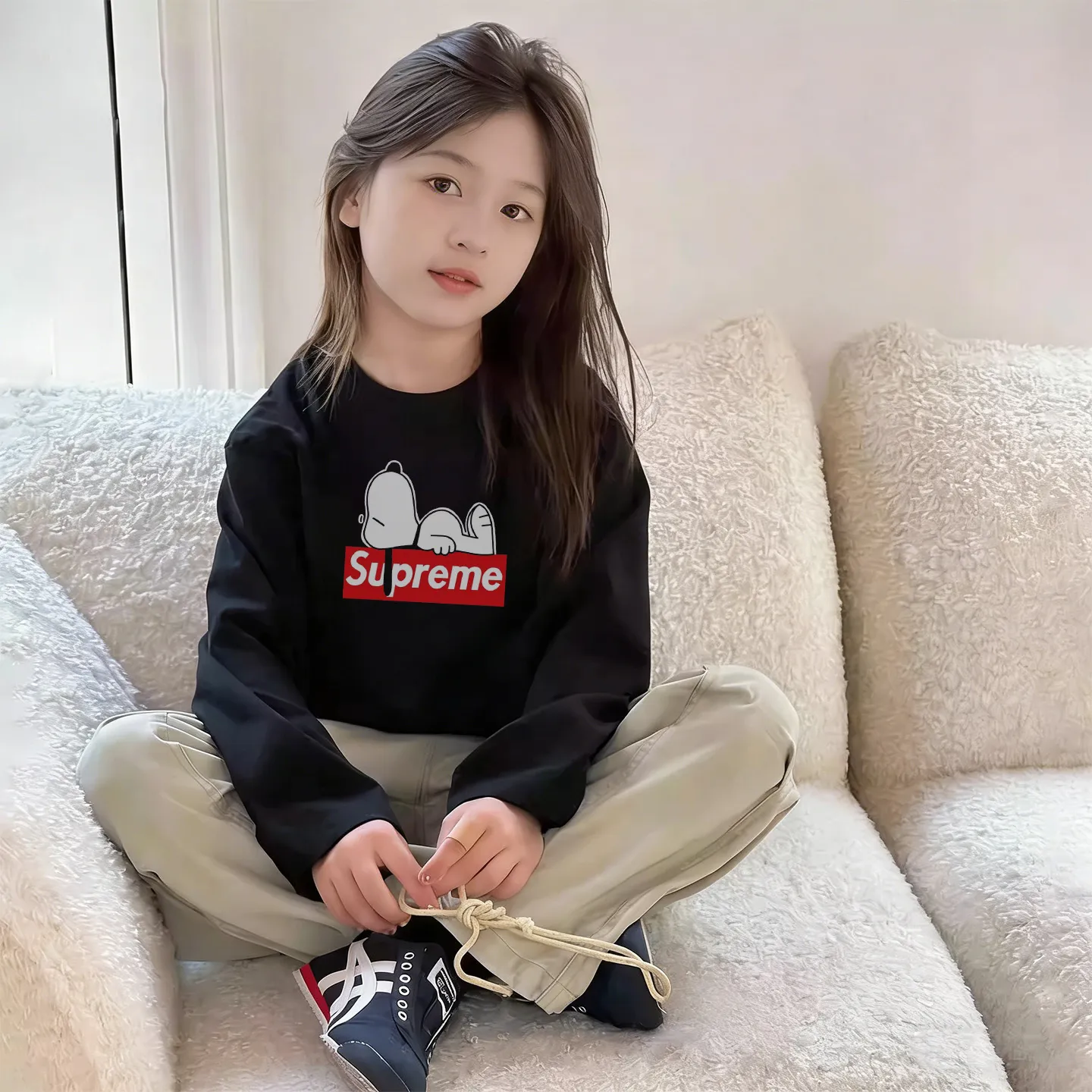 【90-160cm】一枚で決まる ギフトにも人気 子どもらしさ満載 カジュアル 着せやすい 長袖 Tシャツ