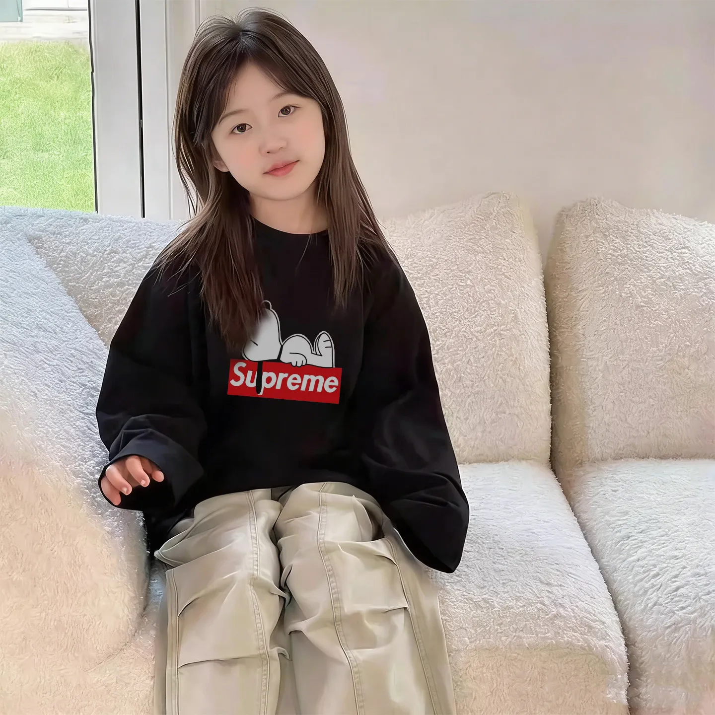 【90-160cm】一枚で決まる ギフトにも人気 子どもらしさ満載 カジュアル 着せやすい 長袖 Tシャツ