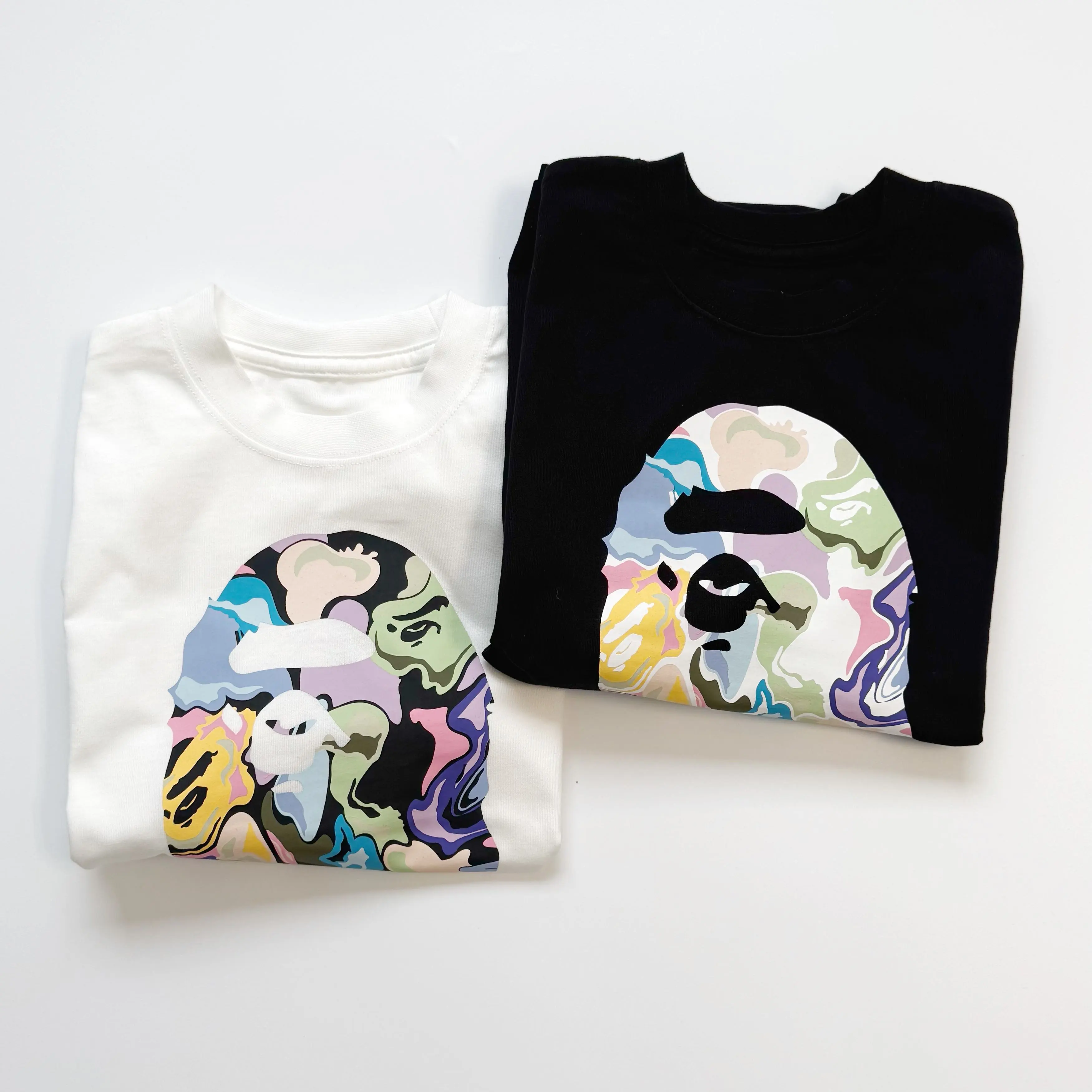 【90-160cm】おしゃれキッズ コーデしやすい 1枚で決まる カジュアル 二色選べる 半袖 Tシャツ