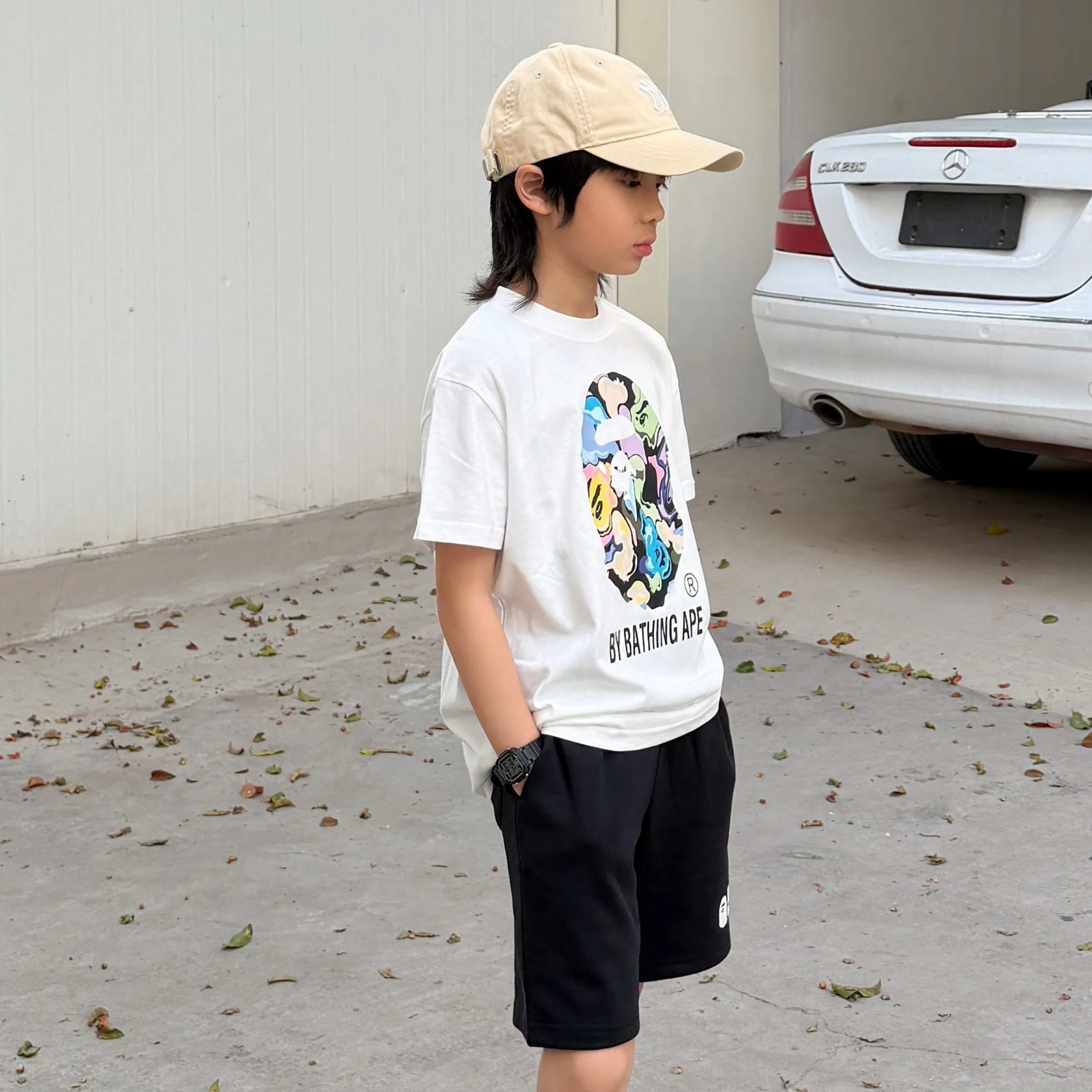 【90-160cm】おしゃれキッズ コーデしやすい 1枚で決まる カジュアル 二色選べる 半袖 Tシャツ