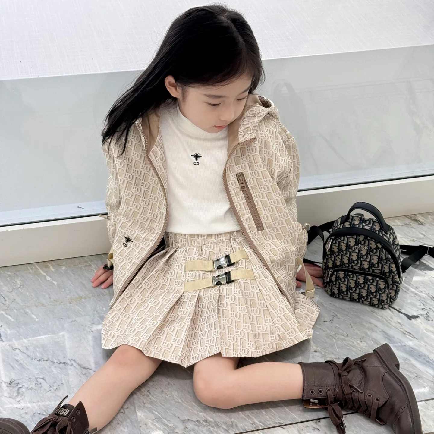 【100-160cm】楽しく着られる 韓国風キッズ トレンド感あり カジュアル 合わせやすい アウター スカート