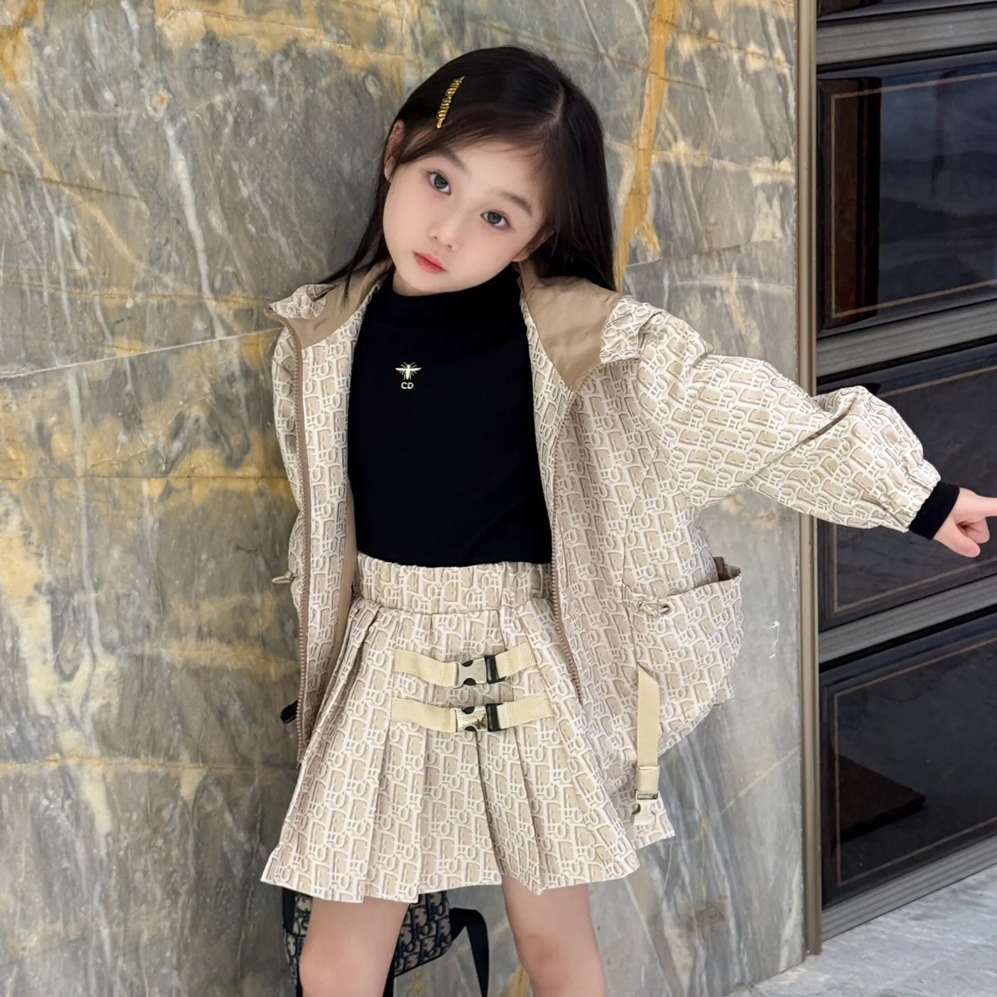 【100-160cm】楽しく着られる 韓国風キッズ トレンド感あり カジュアル 合わせやすい アウター スカート