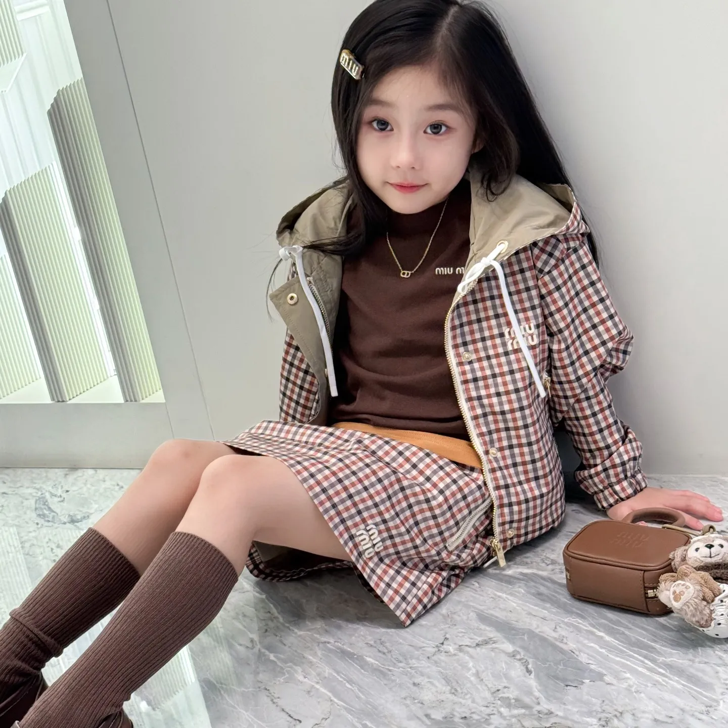 【100-160cm】安心感のある 子どもらしい 韓国風キッズ カジュアル 合わせやすい アウター スカート