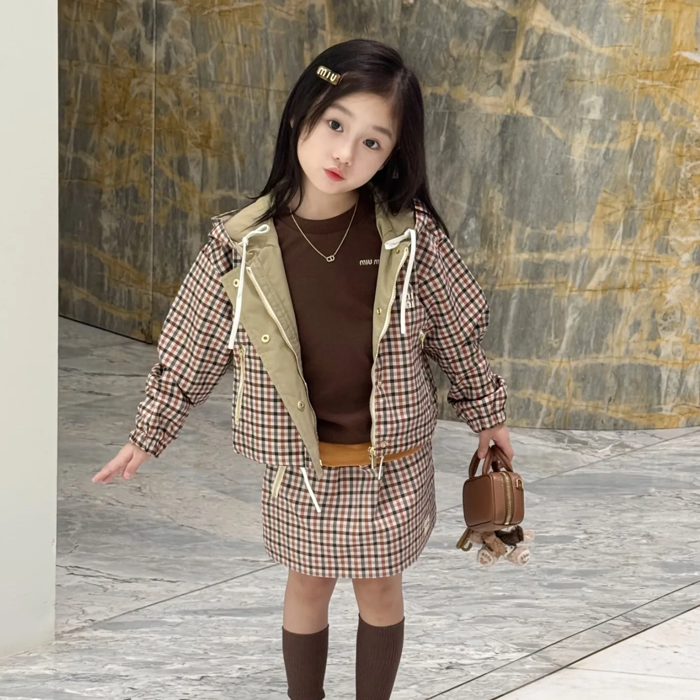 【100-160cm】安心感のある 子どもらしい 韓国風キッズ カジュアル 合わせやすい アウター スカート